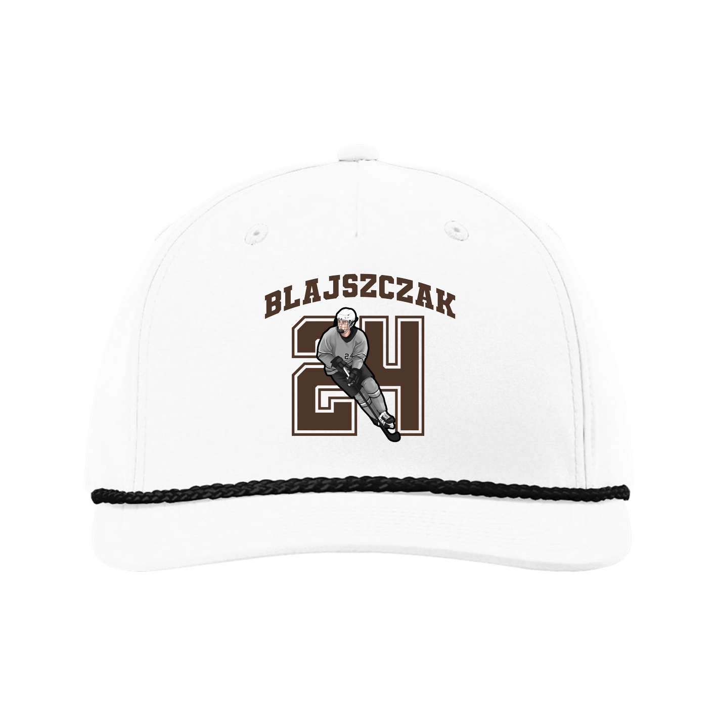 Five-Panel Classic Rope Cap — Number in White
