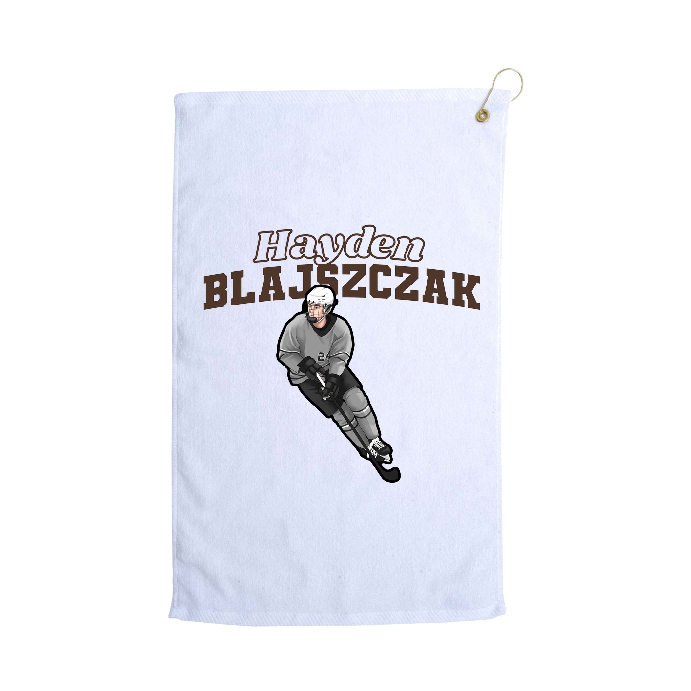 Golf Towel — Name Arch in White