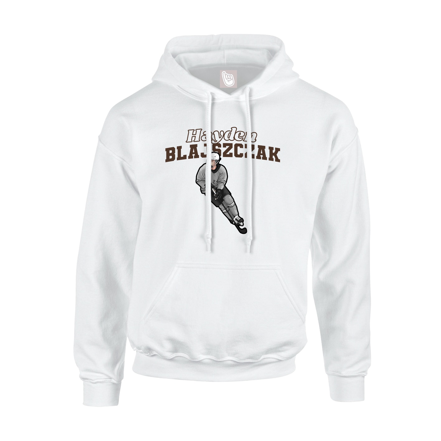 Youth Hoodie — Name Arch in White