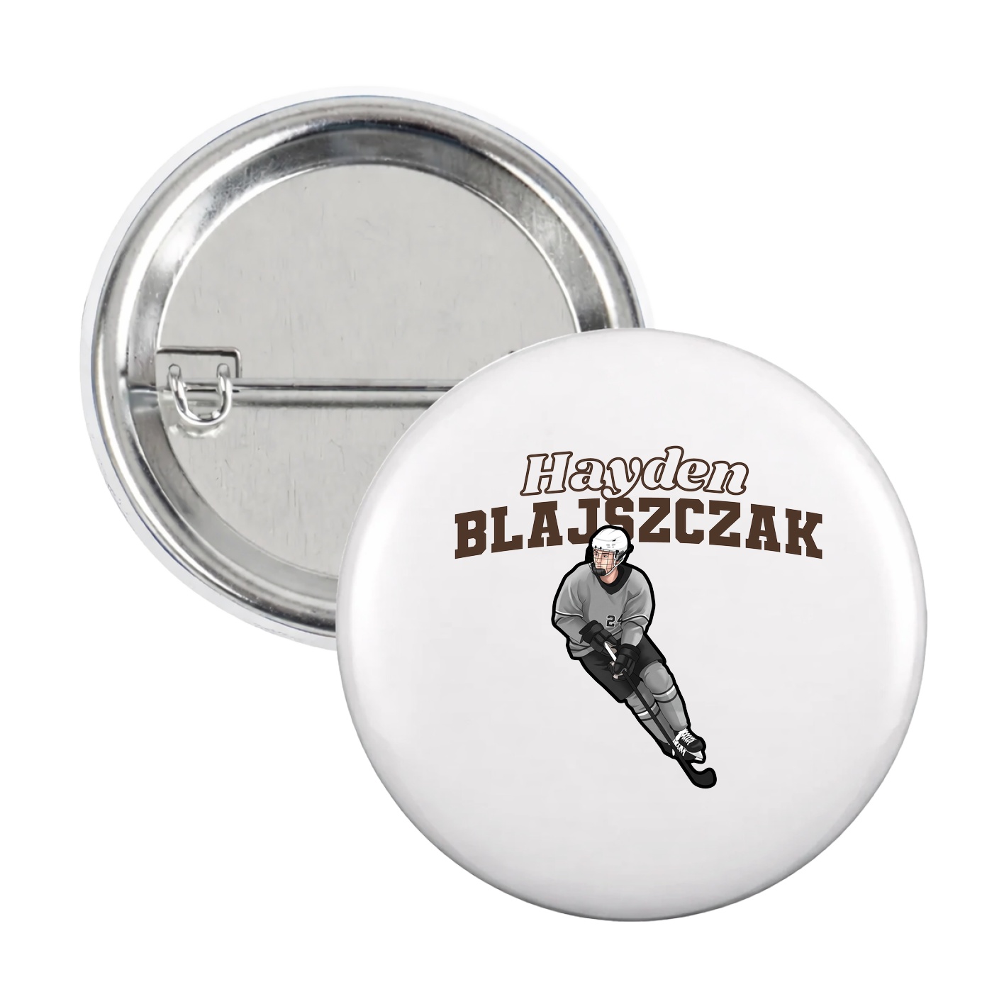 Game Day Button — Name Arch in White