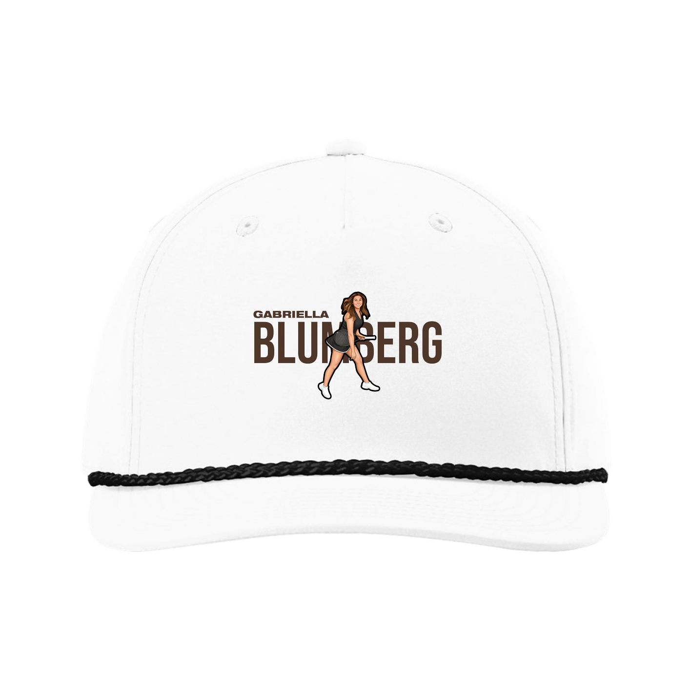 Five-Panel Classic Rope Cap — Player Name in White
