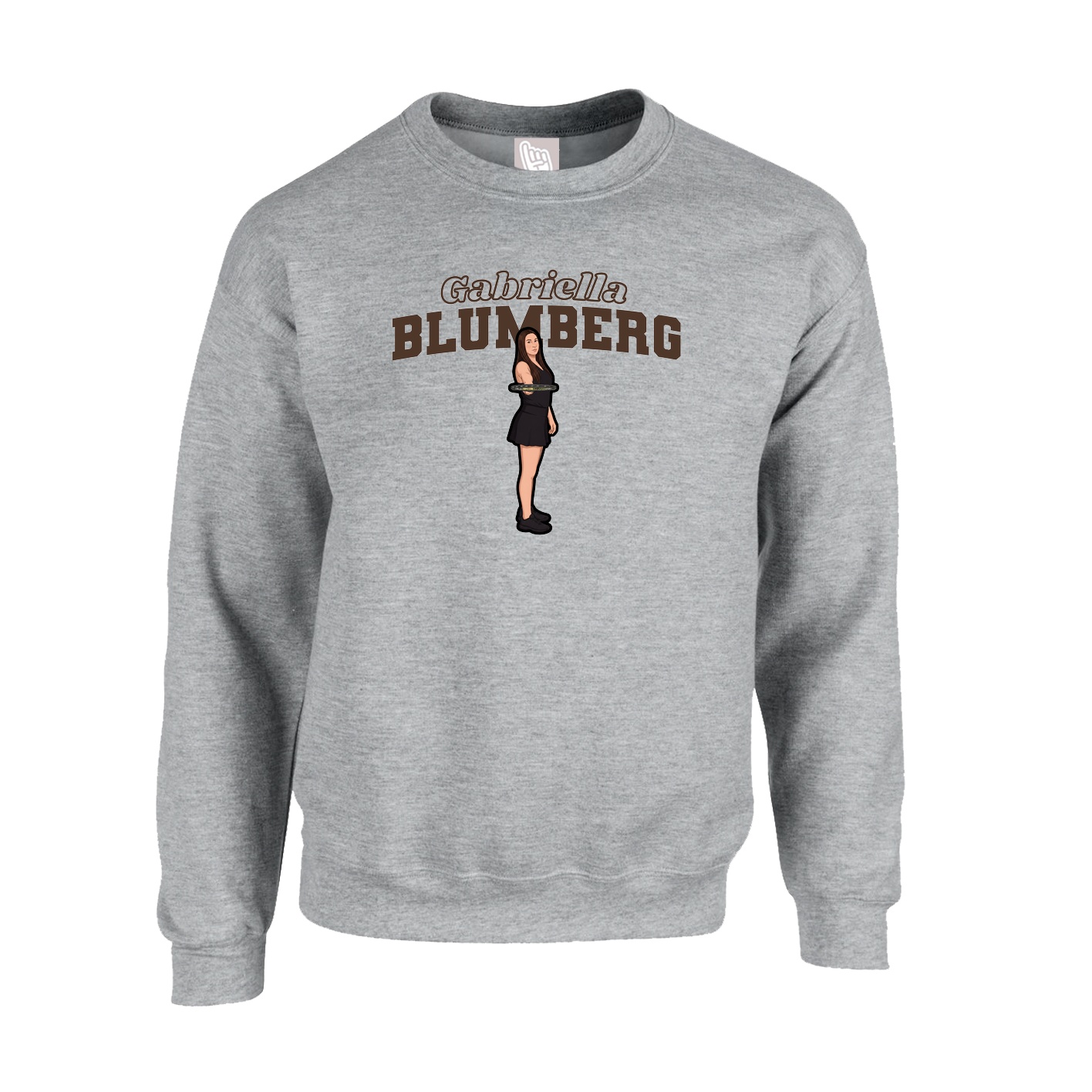 Fleece Crew — Name Arch in Grey
