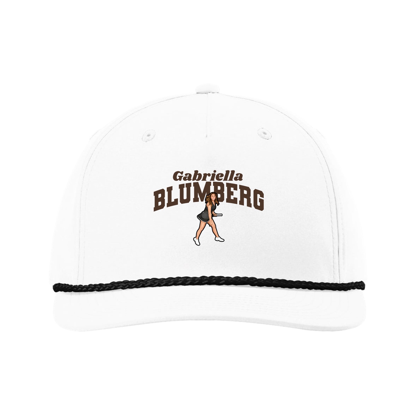 Five-Panel Classic Rope Cap — Signature Arch in White