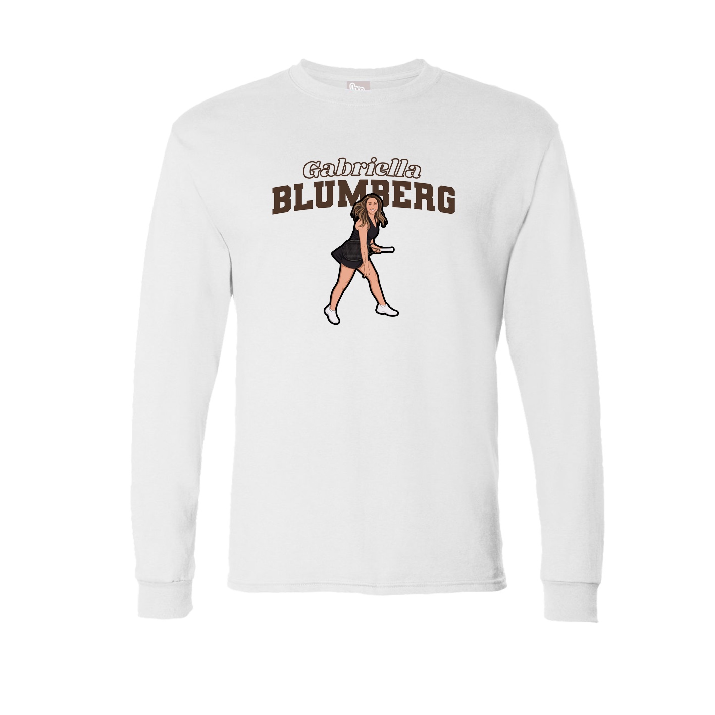 Long Sleeve Tee — Name Arch in White