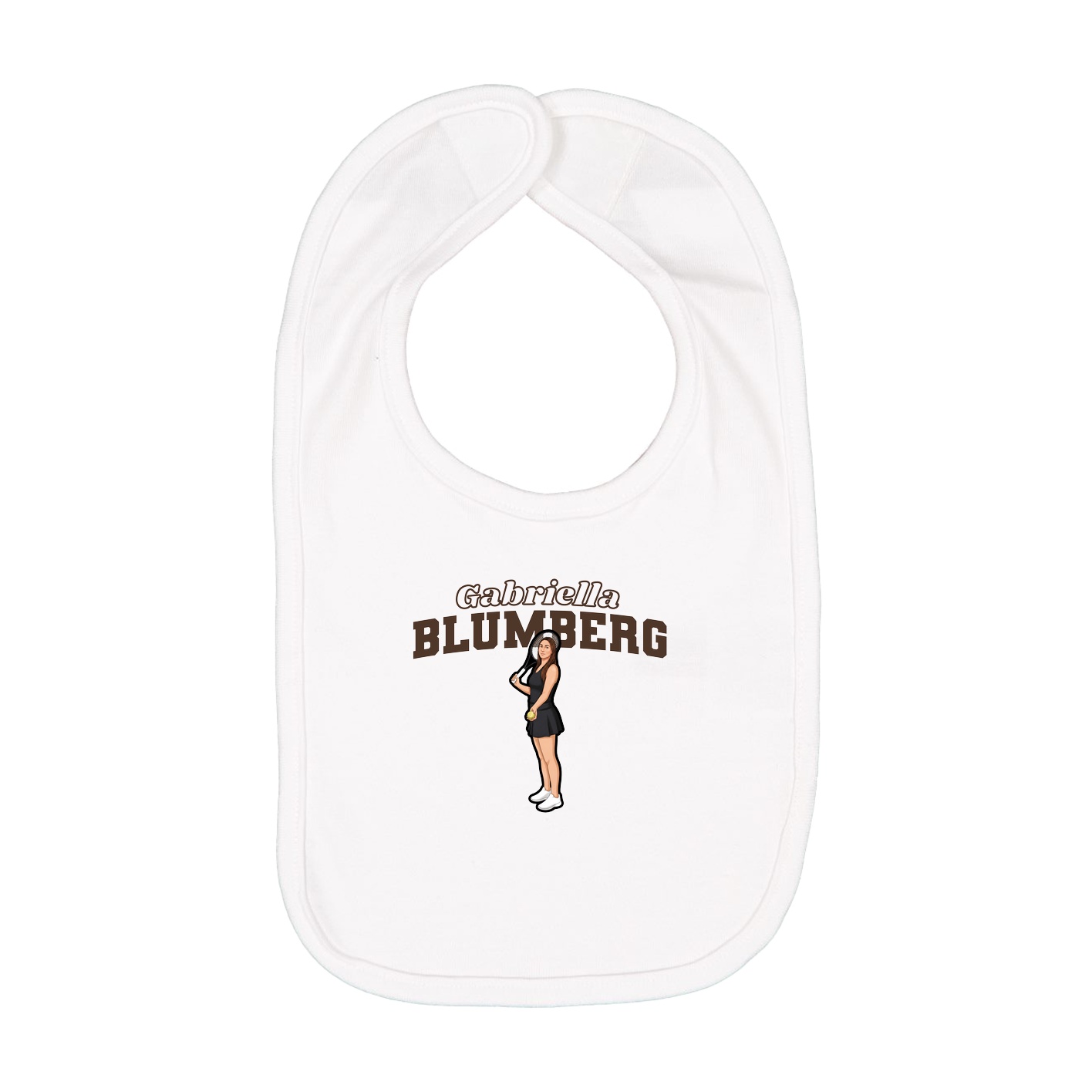 Infant Bib — Name Arch in White