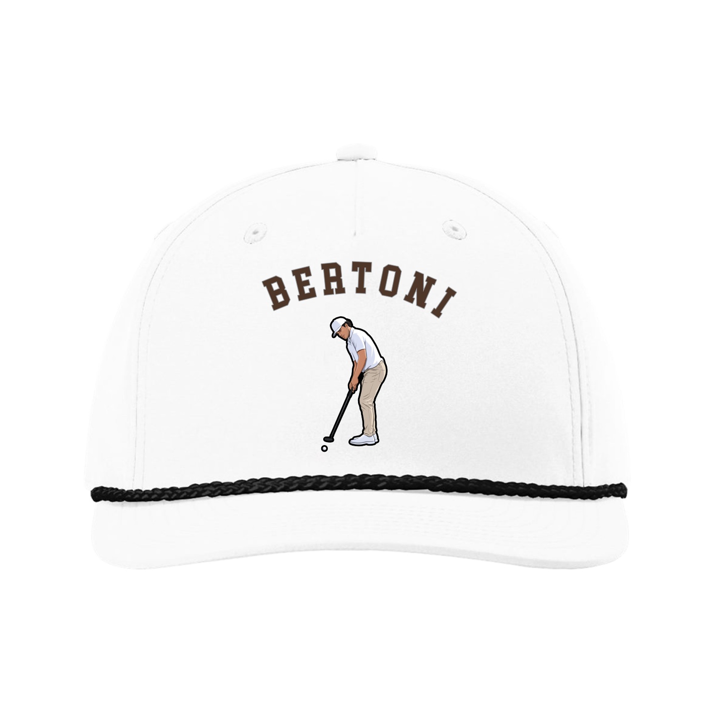 Five-Panel Classic Rope Cap — Shirsey Arch in White