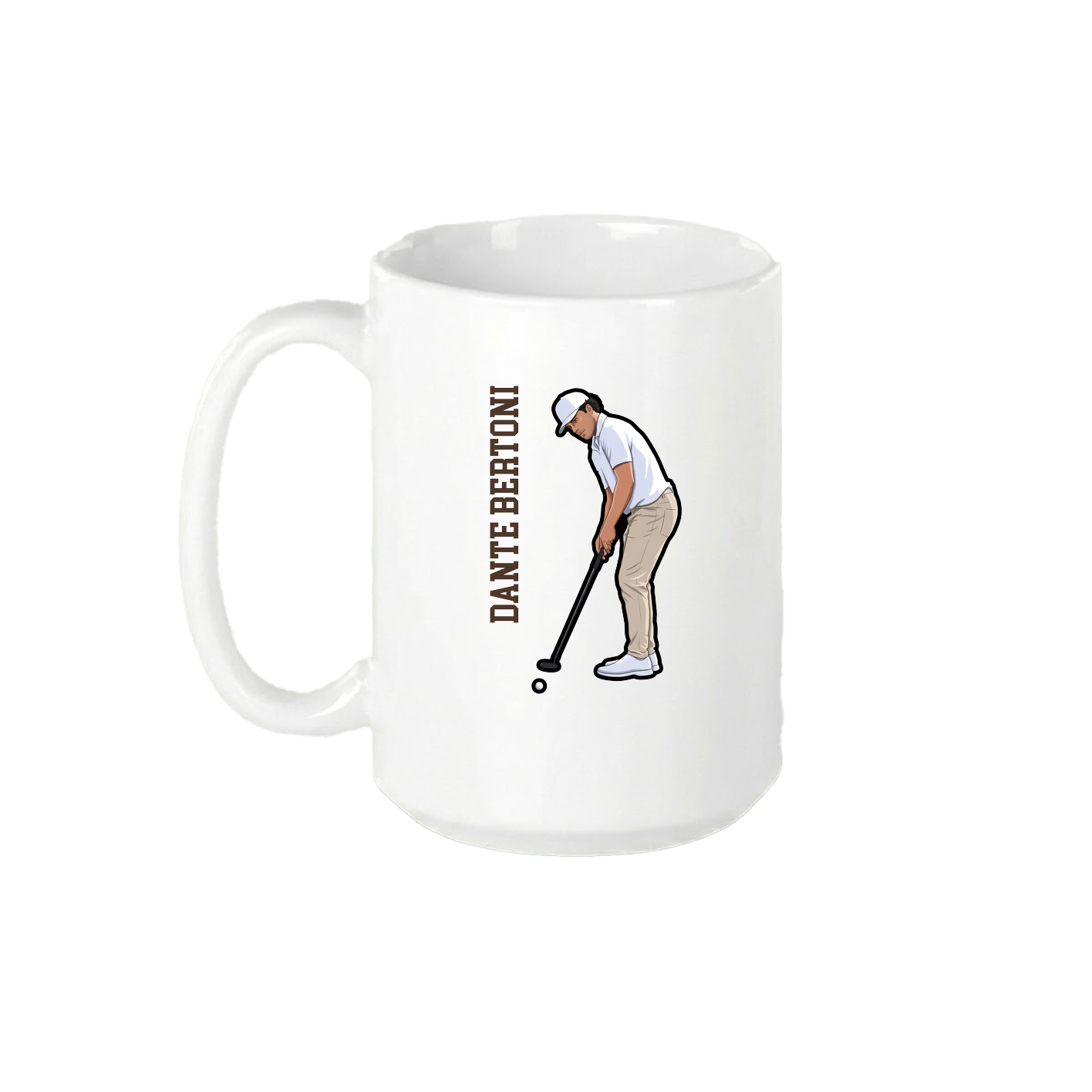 15oz Coffee Mug — Name Vertical in White