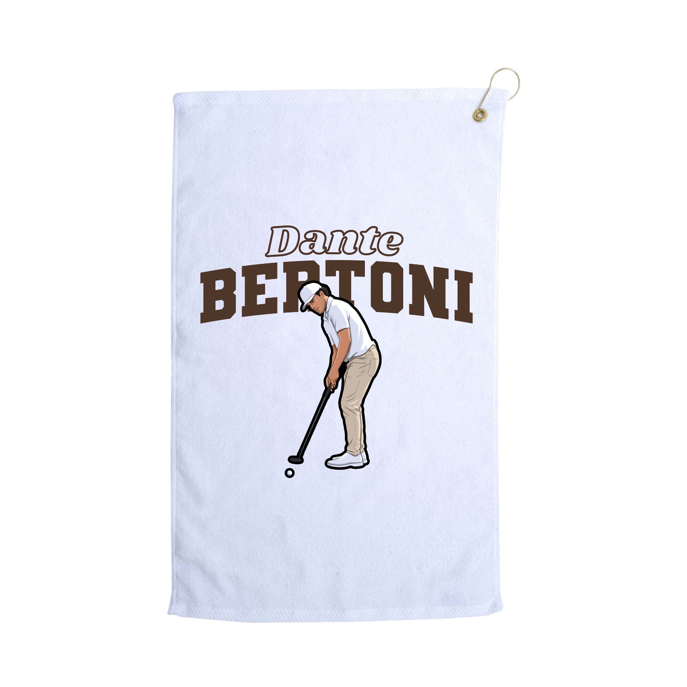 Golf Towel — Name Arch in White