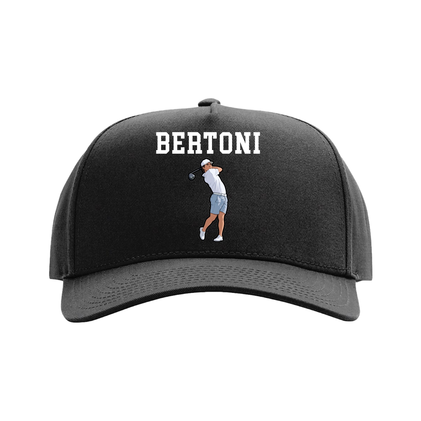 Full Fabric Five-Panel Champ Cap — Shirsey in Black