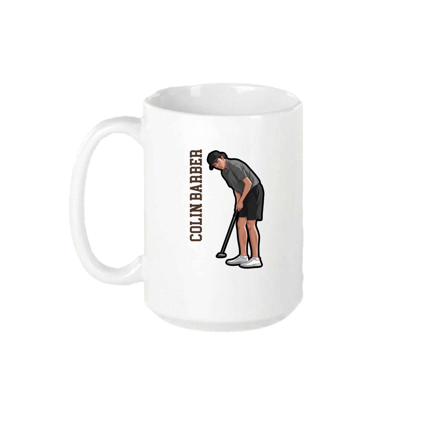 15oz Coffee Mug — Name Vertical in White