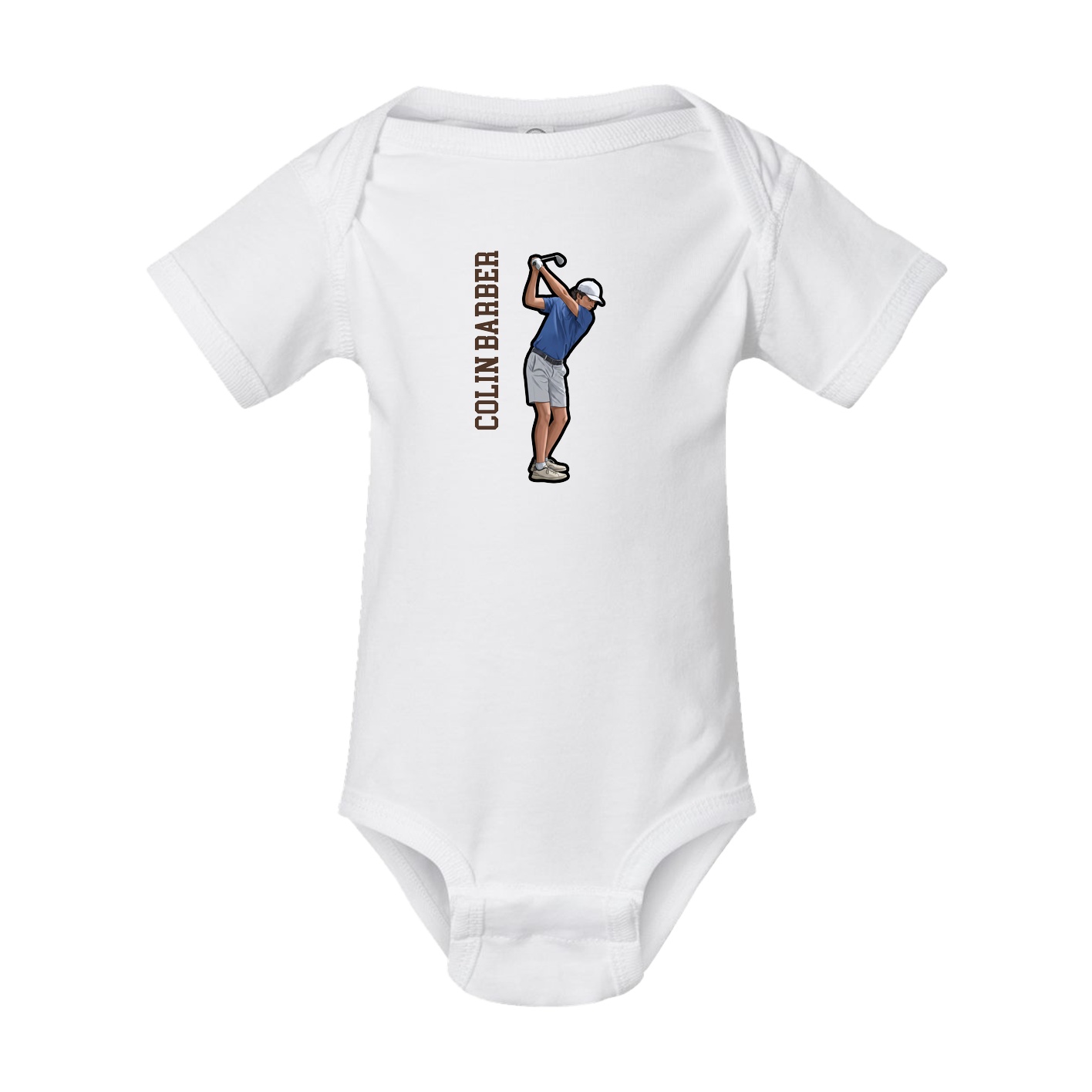 Baby Onesie — Name Vertical in White