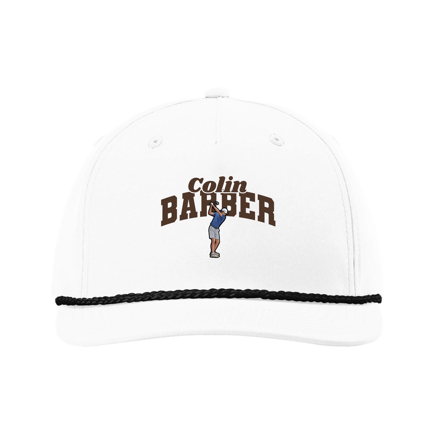Five-Panel Classic Rope Cap — Signature Arch in White