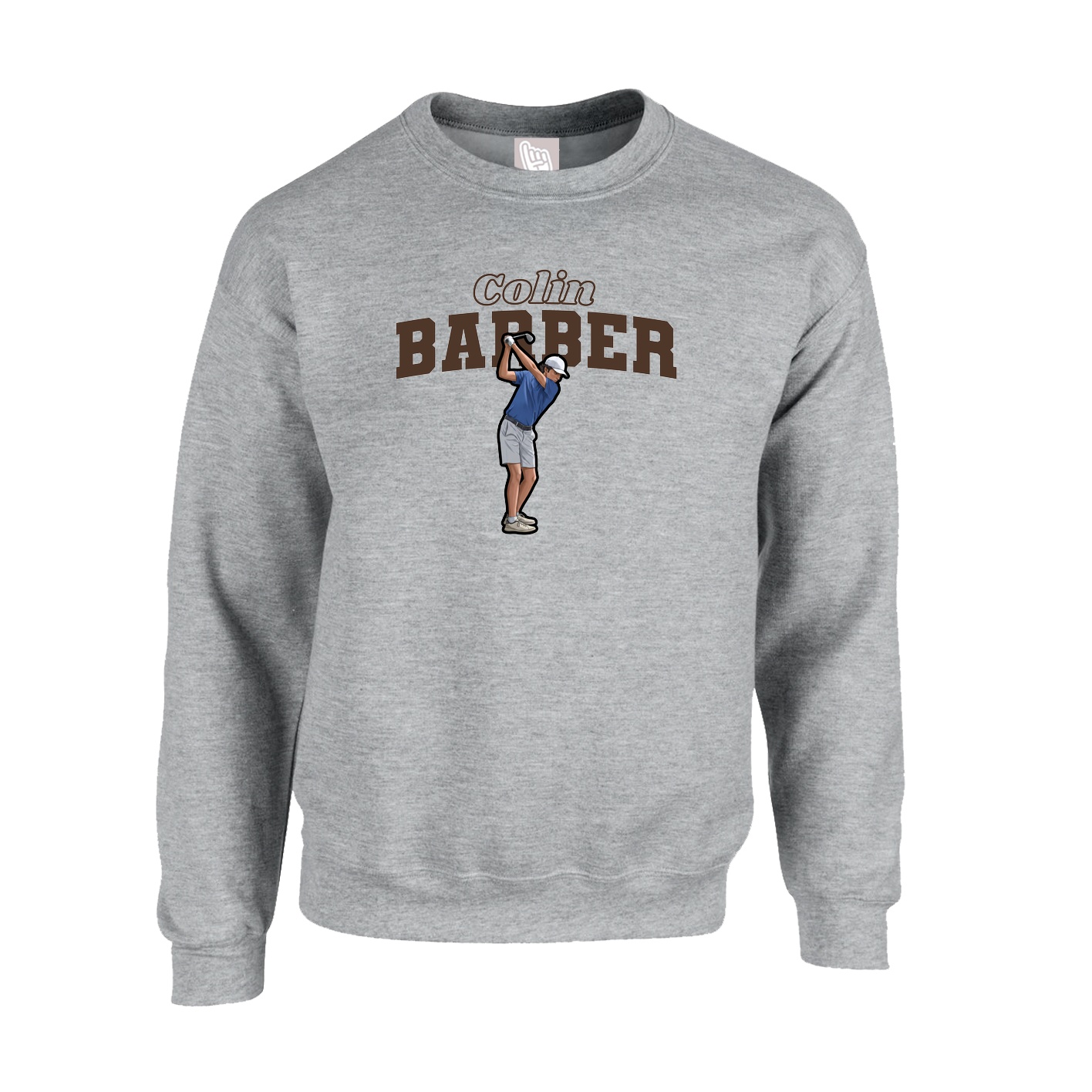 Fleece Crew — Name Arch in Grey