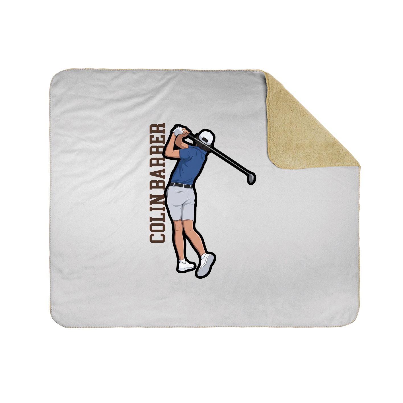 Throw Blanket — Name Vertical in White