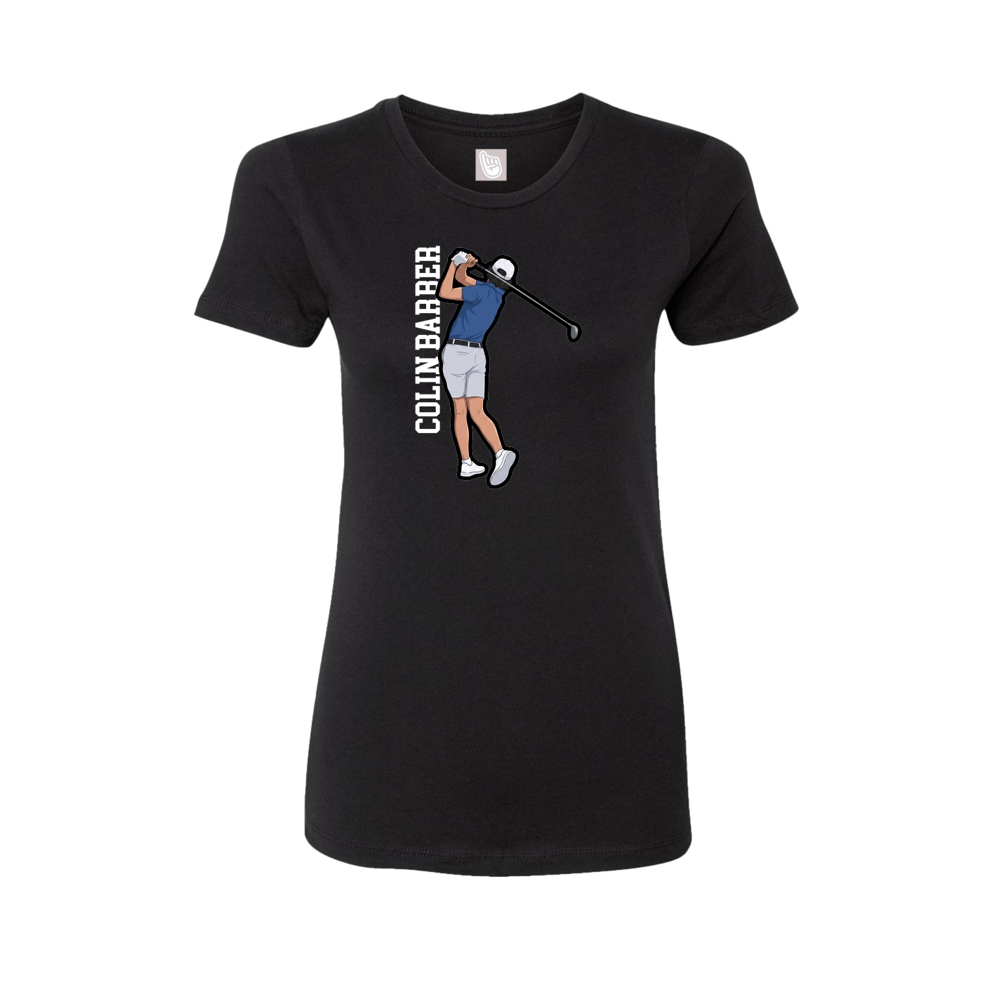 Fitted Women's Tee — Name Vertical in Black