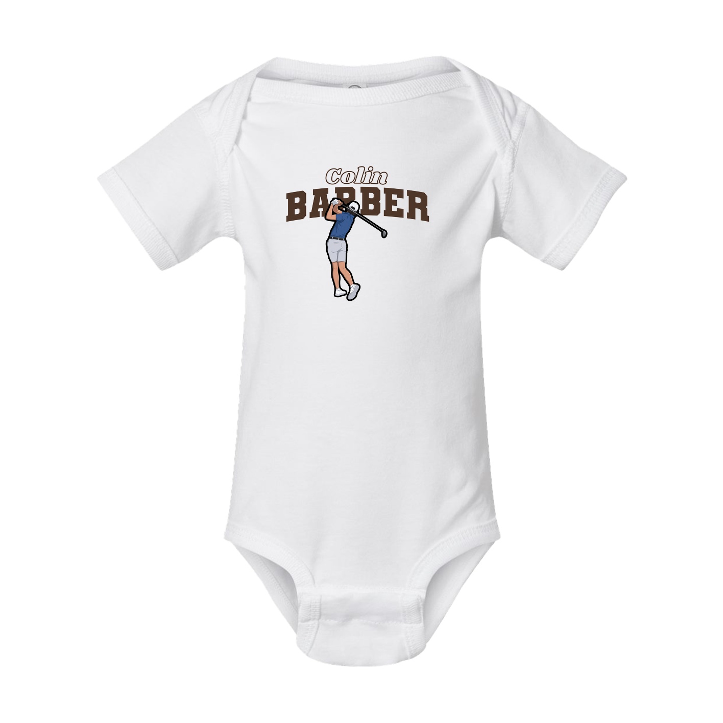 Baby Onesie — Name Arch in White