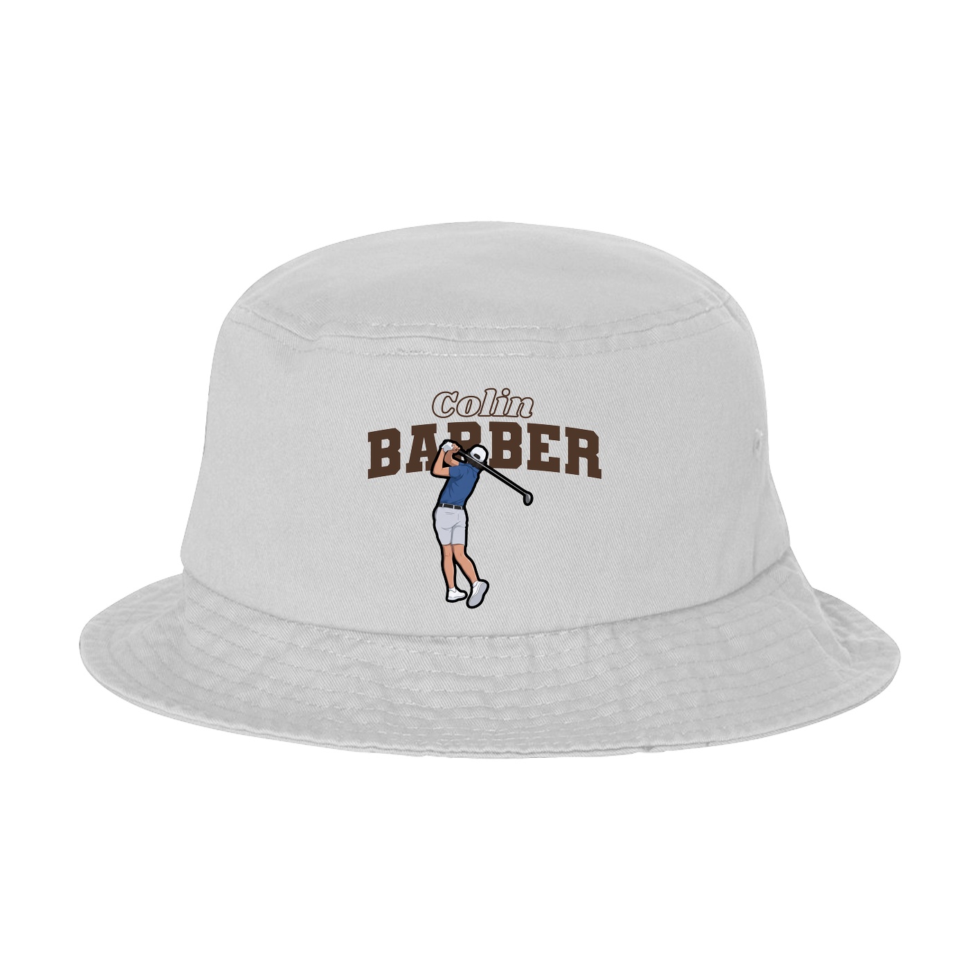 Bucket Cap — Name Arch in White