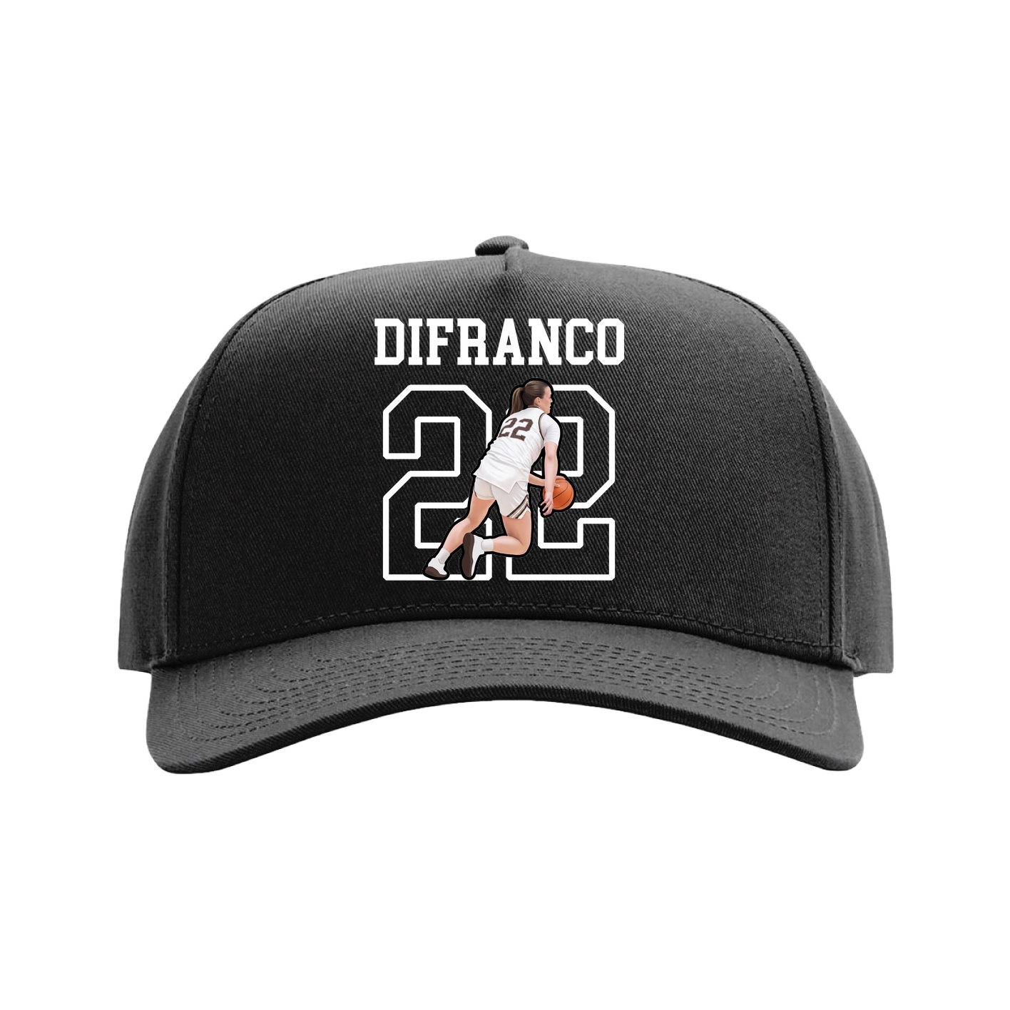 Full Fabric Five-Panel Champ Cap — Shirsey in Black