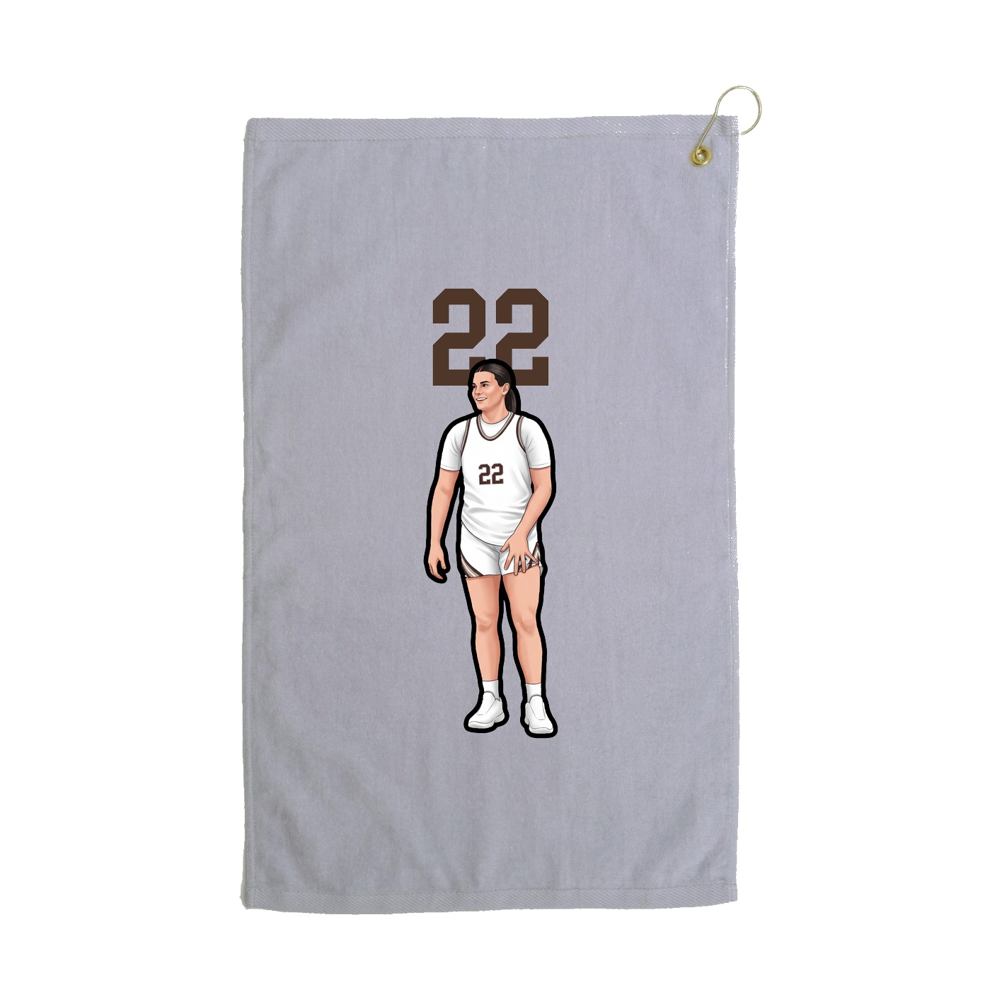 Golf Towel — Number Top in Grey