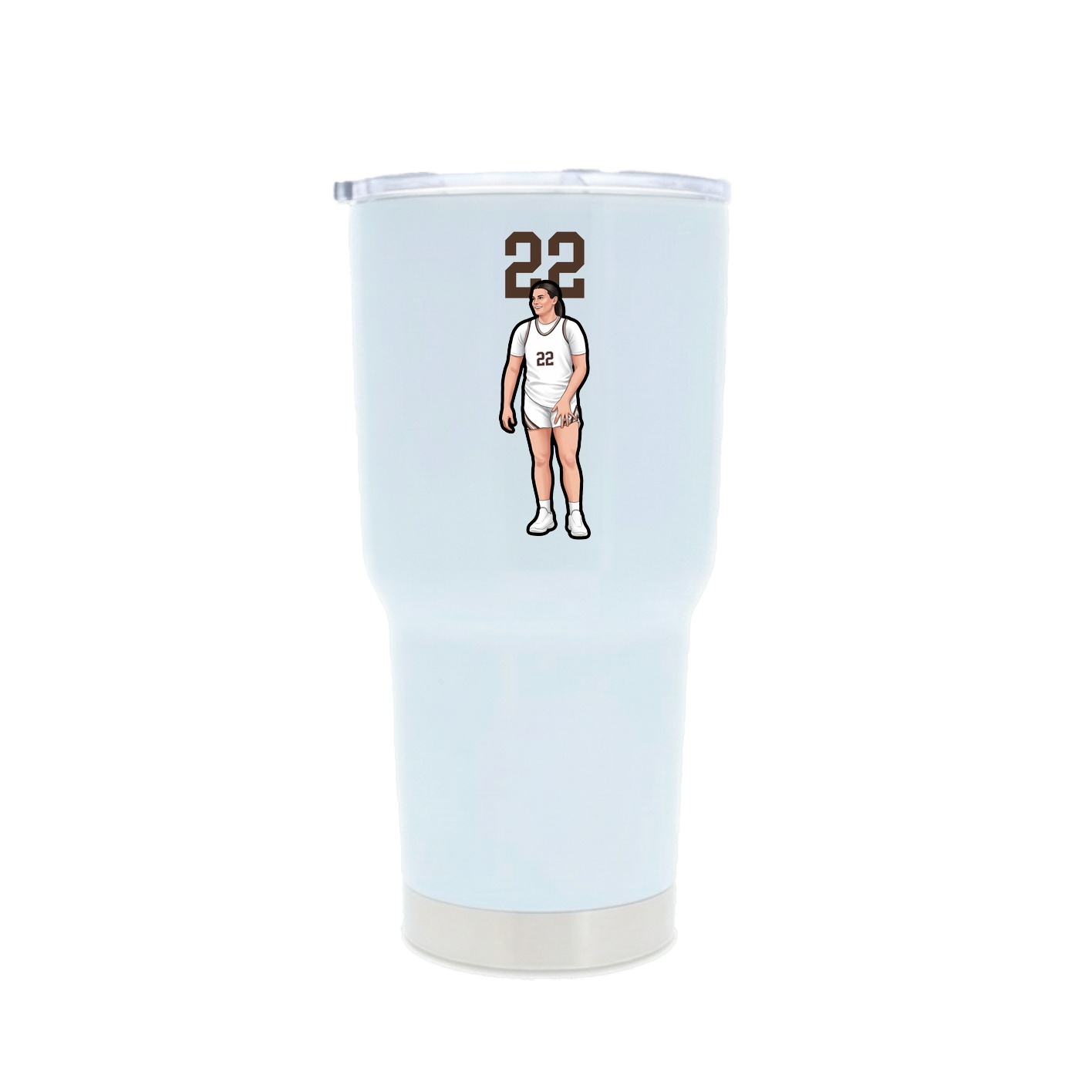 30oz Stainless Steel Tumbler — Number Top in White