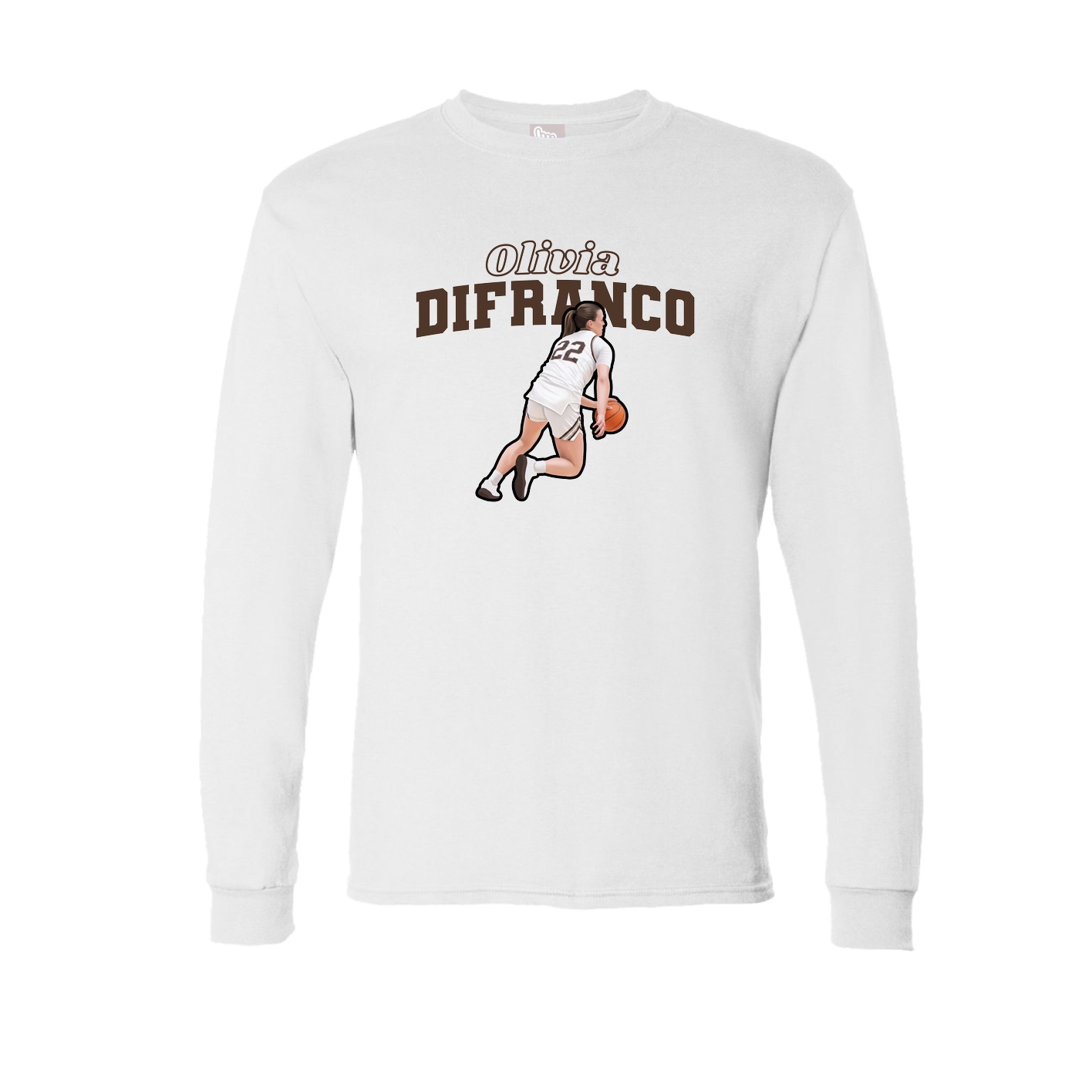 Long Sleeve Tee — Name Arch in White