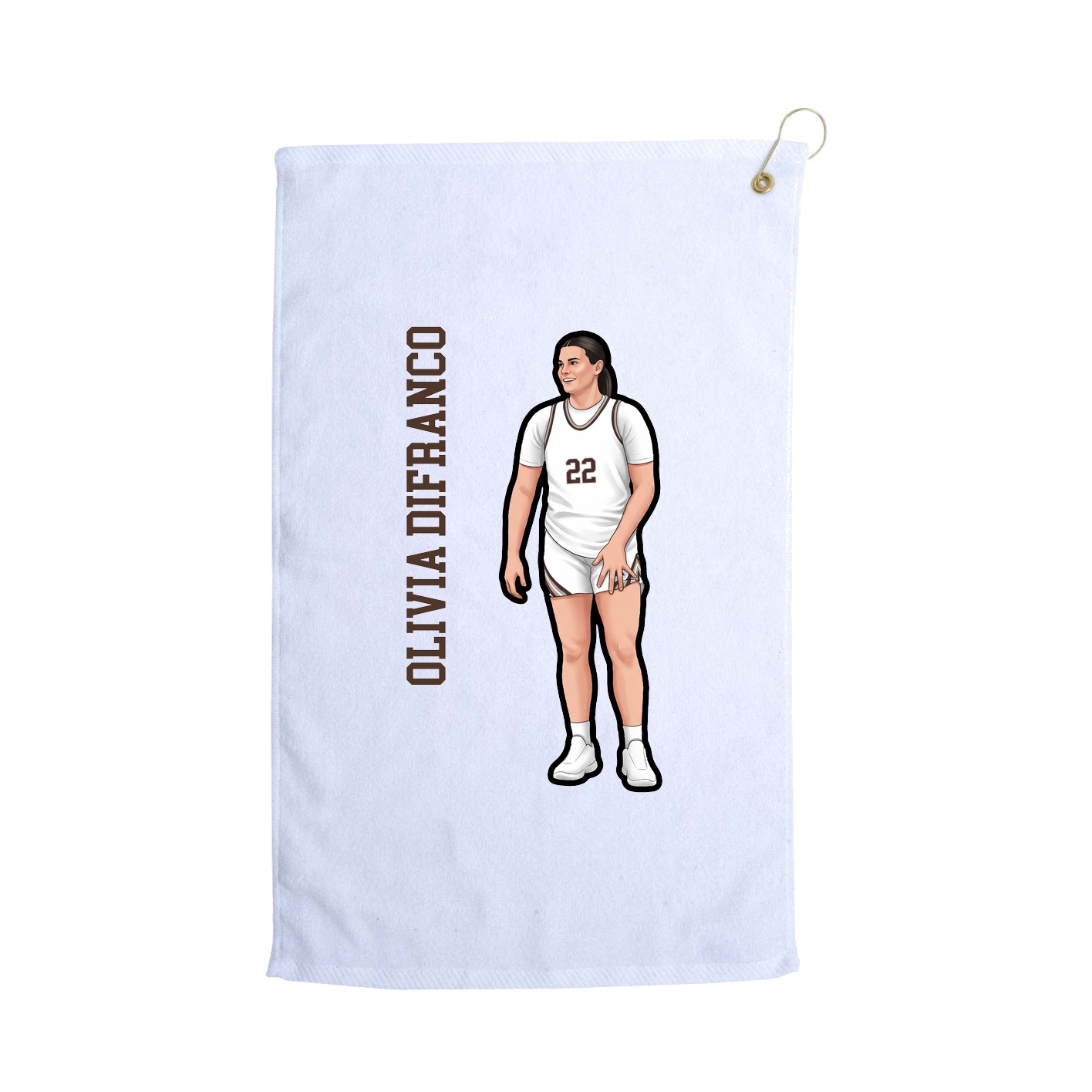 Golf Towel — Name Vertical in White