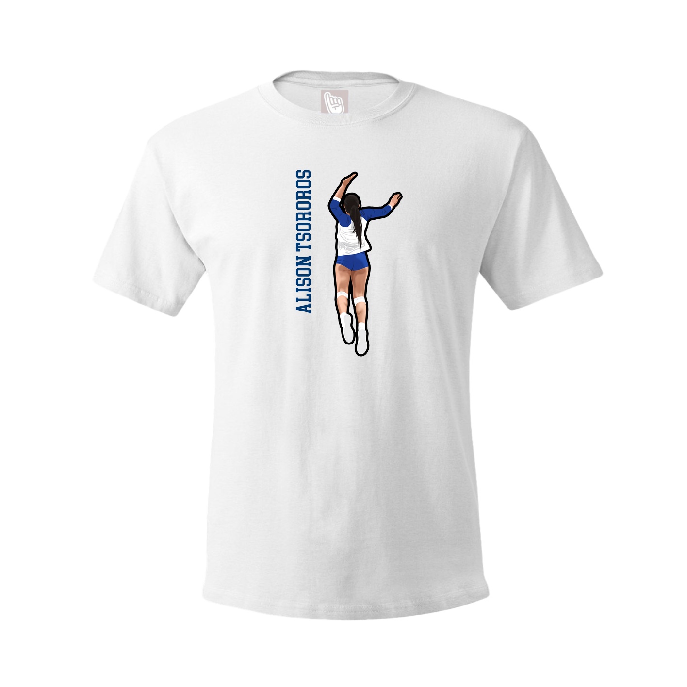 Youth Tee — Name Vertical in White