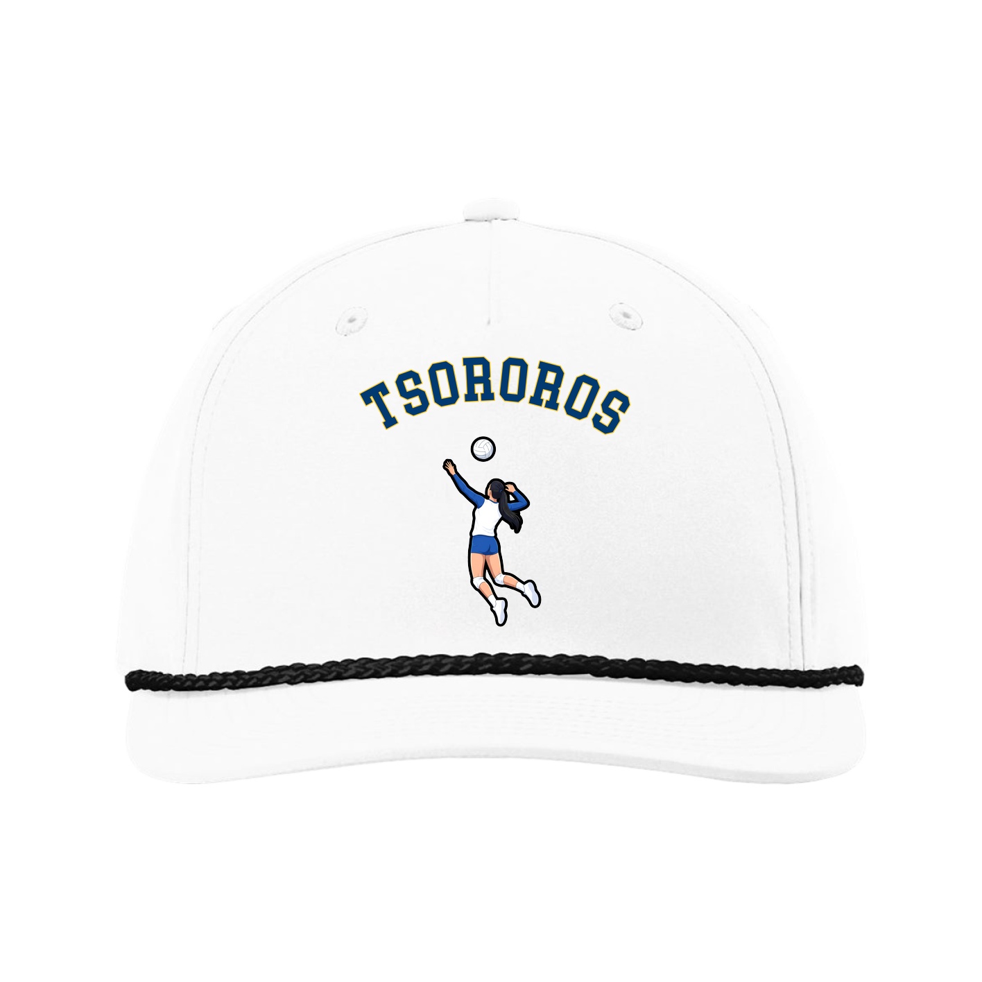 Five-Panel Classic Rope Cap — Shirsey Arch in White