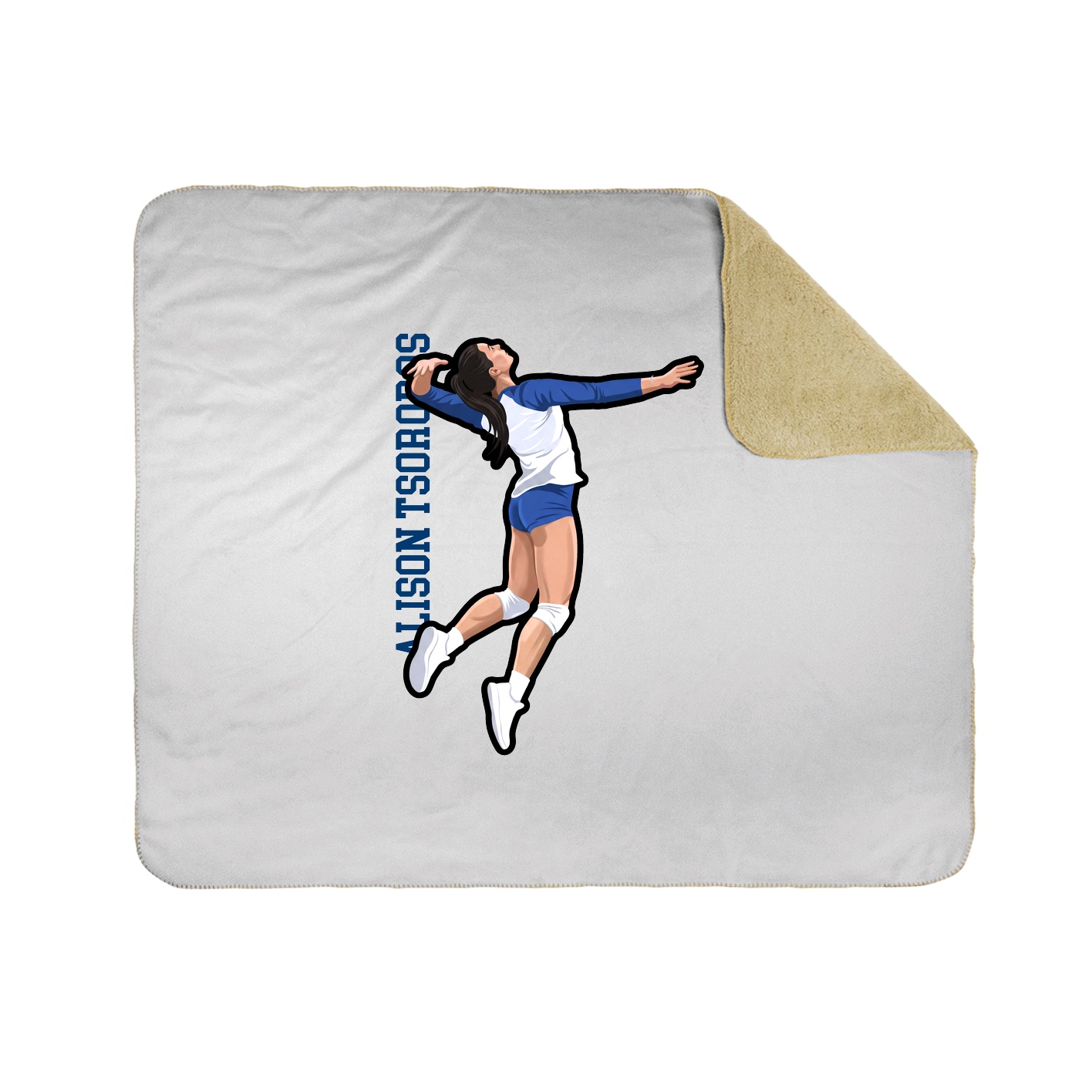 Throw Blanket — Name Vertical in White