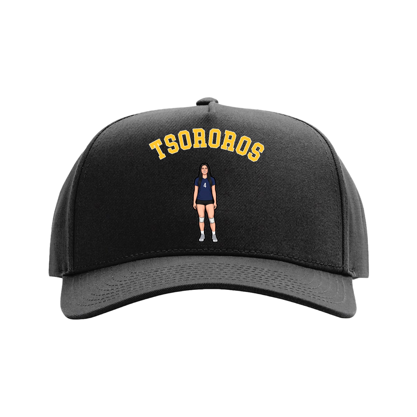 Full Fabric Five-Panel Champ Cap — Shirsey Arch in Black