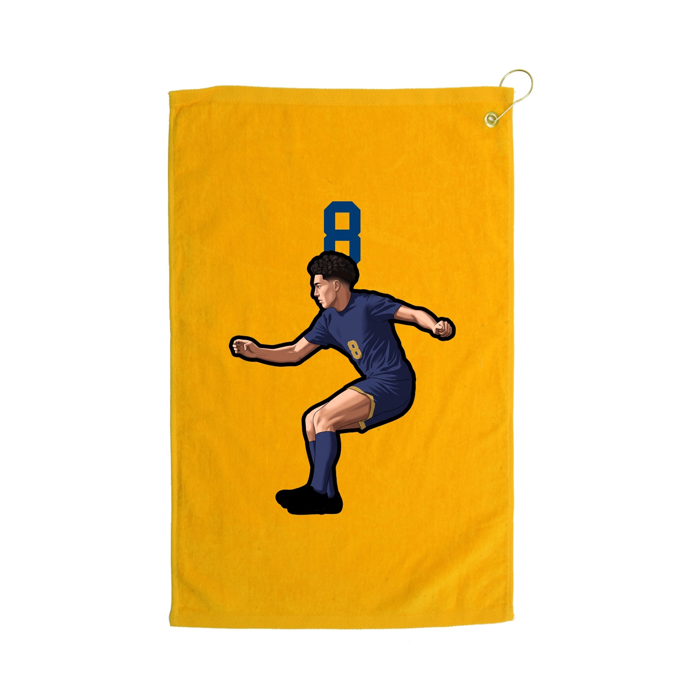 Golf Towel — Number Top in Gold