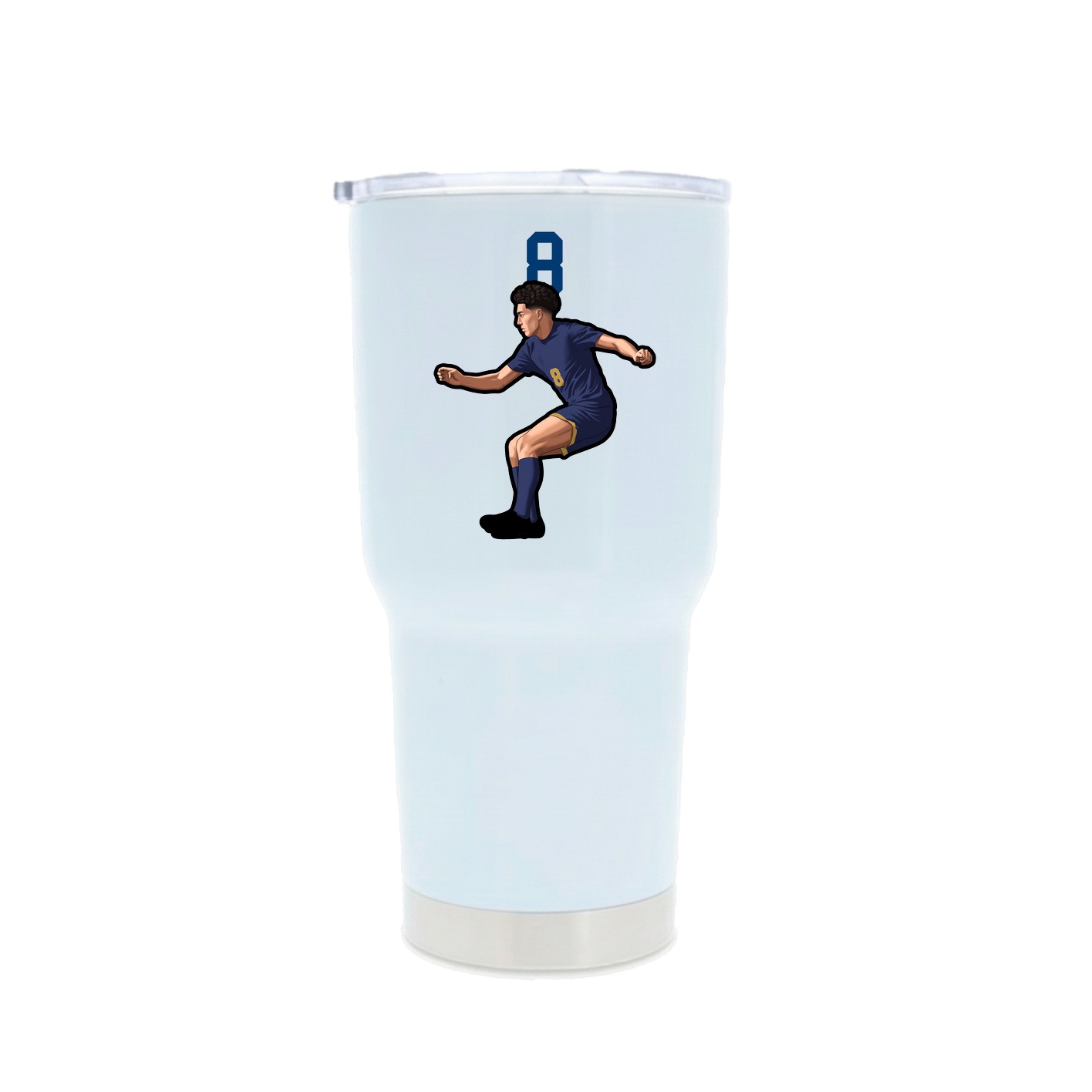 30oz Stainless Steel Tumbler — Number Top in White