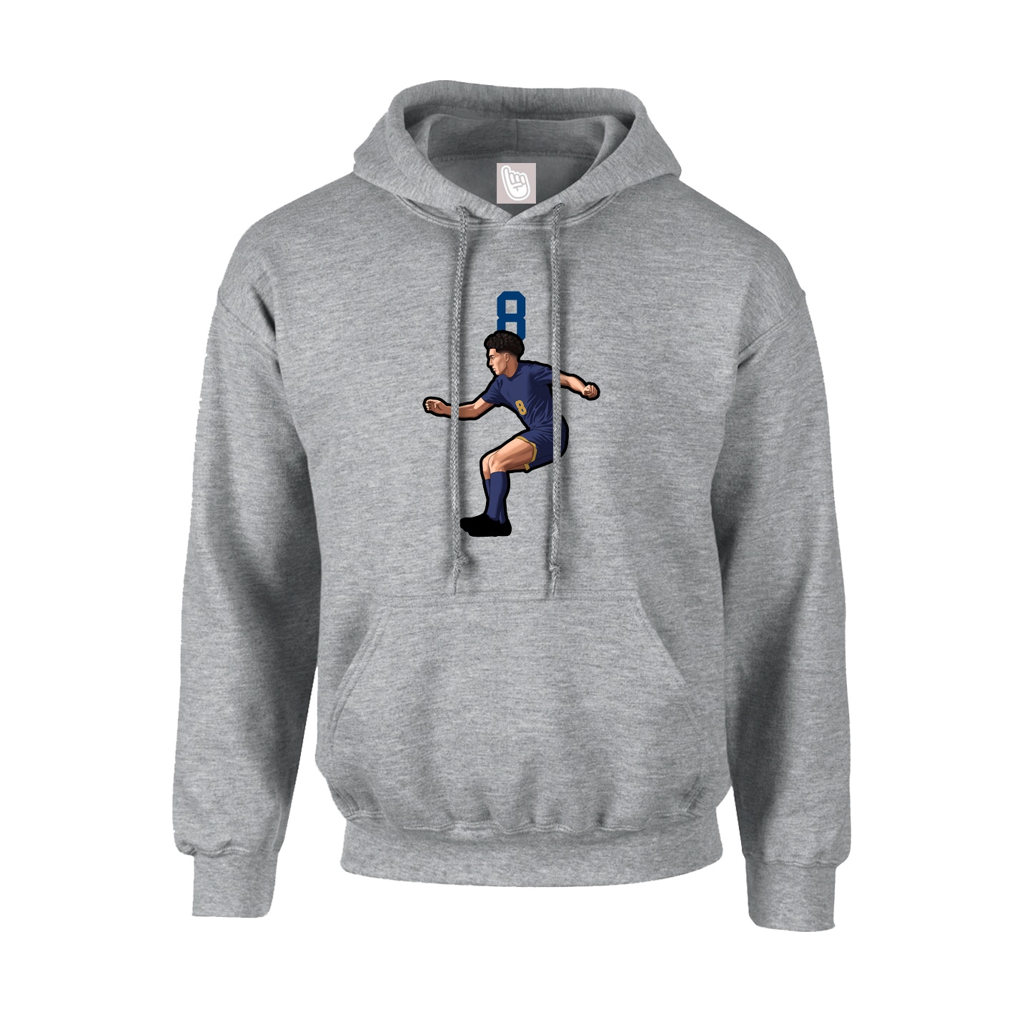 Hoodie — Number Top in Grey