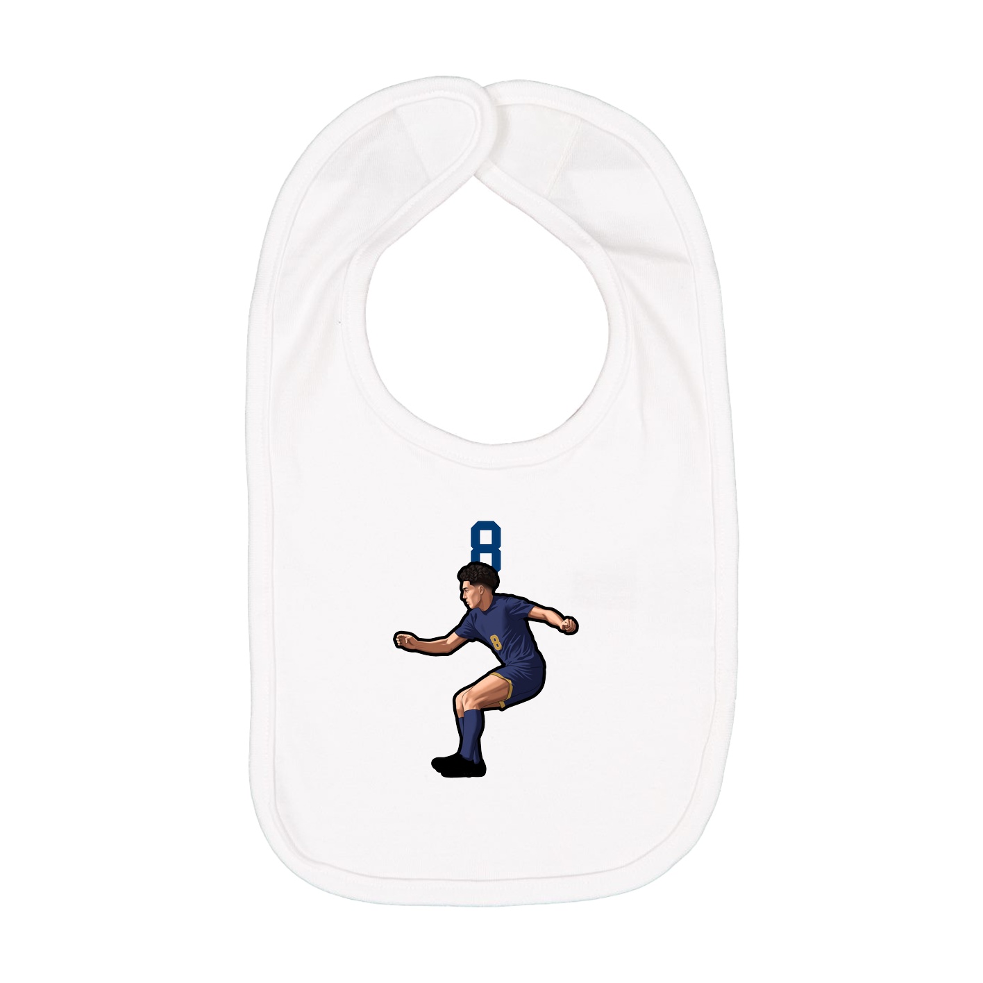 Infant Bib — Number Top in White