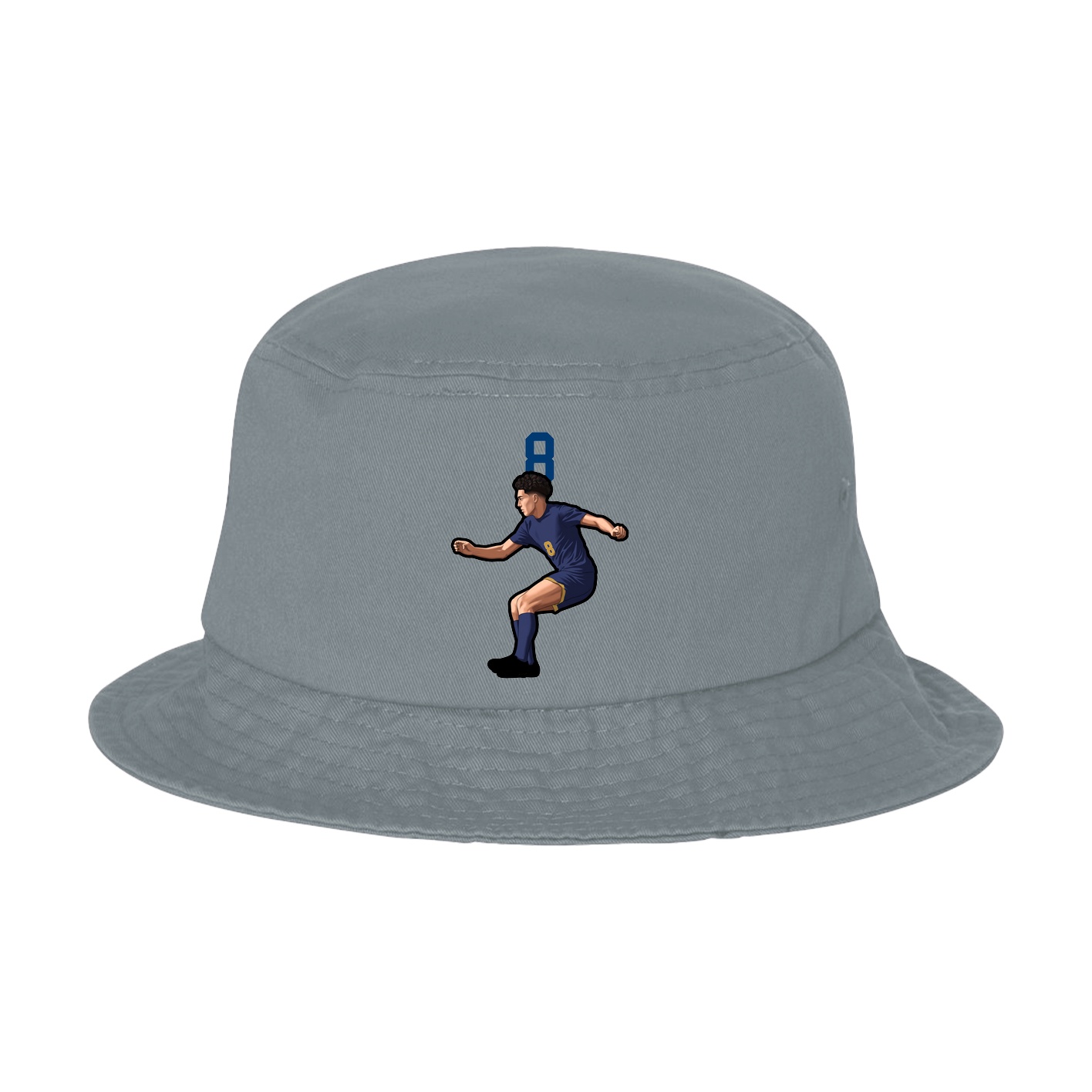 Bucket Cap — Number Top in Grey