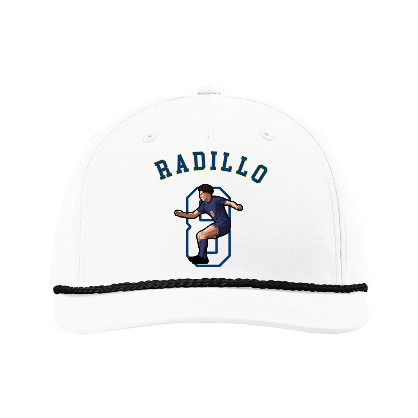 Five-Panel Classic Rope Cap — Shirsey Arch in White