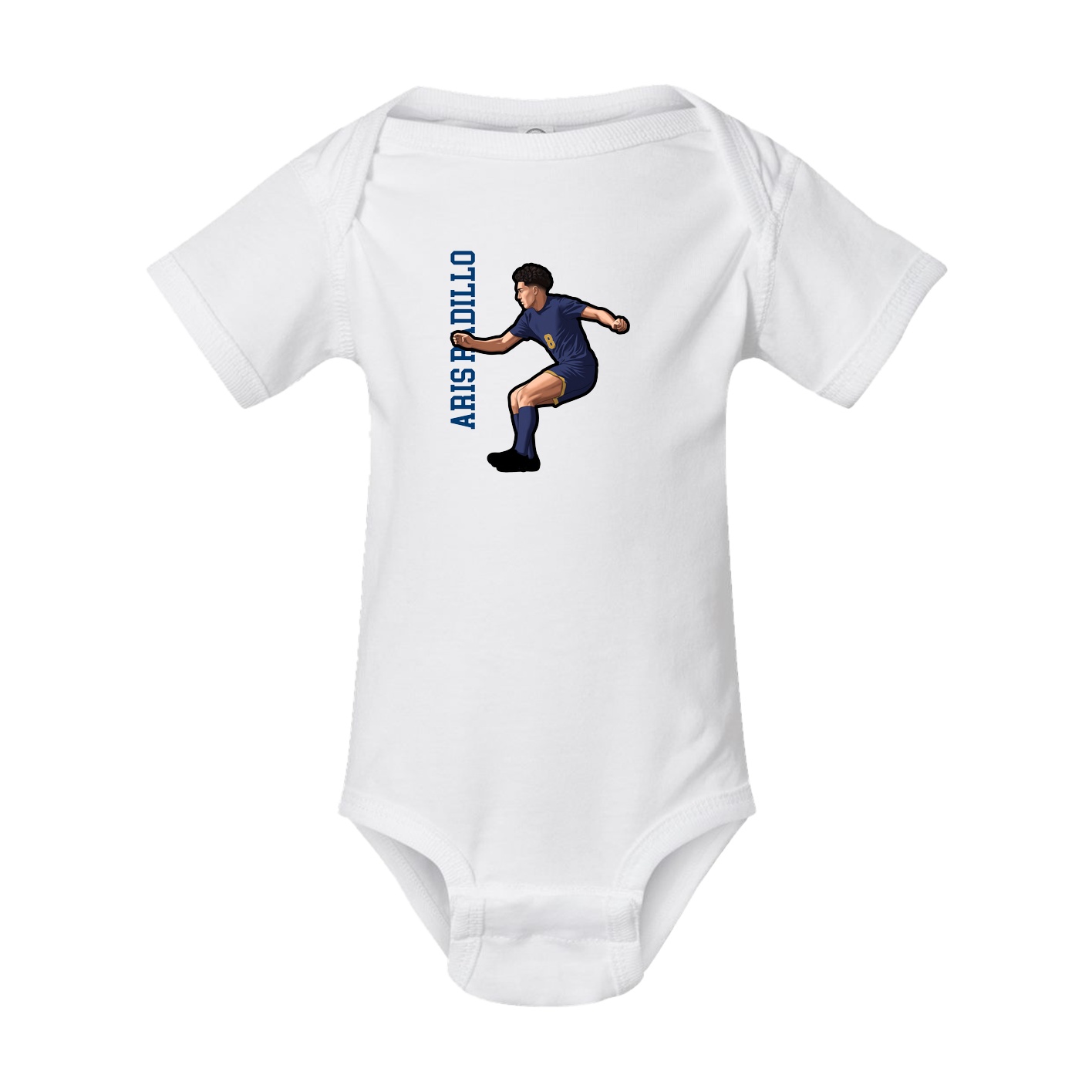 Baby Onesie — Name Vertical in White