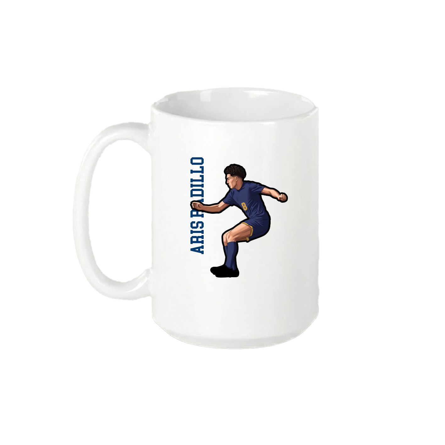 15oz Coffee Mug — Name Vertical in White