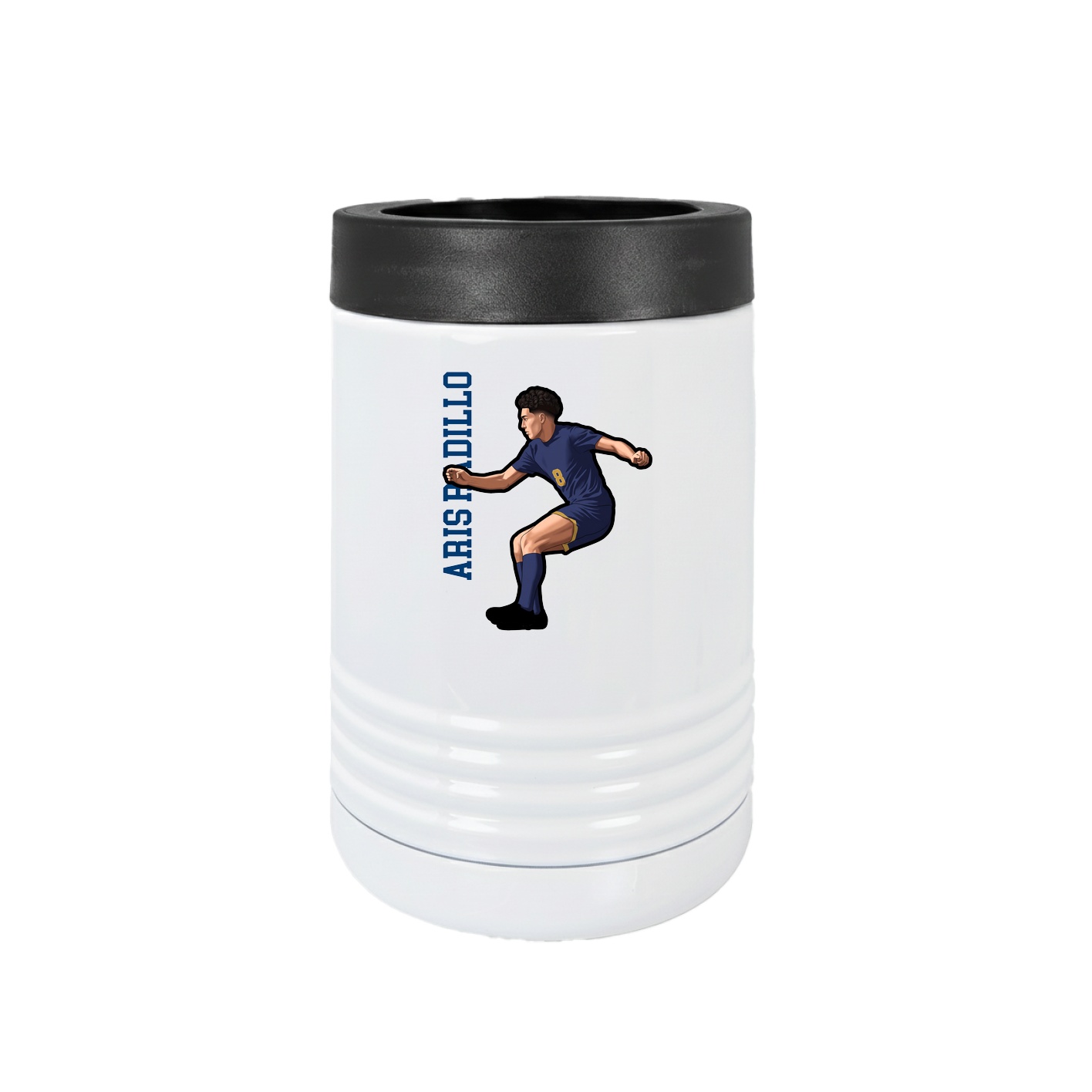 Beverage Holder — Name Vertical in White