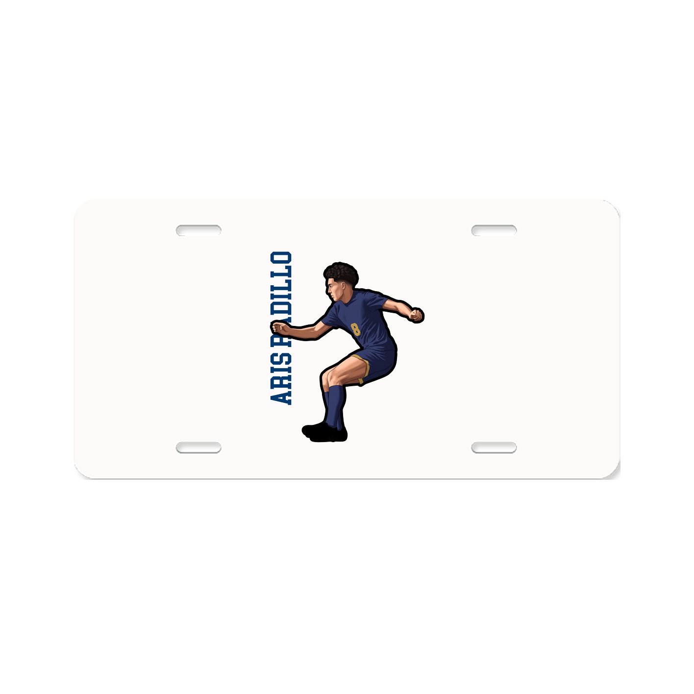 License Plate — Name Vertical in Classic