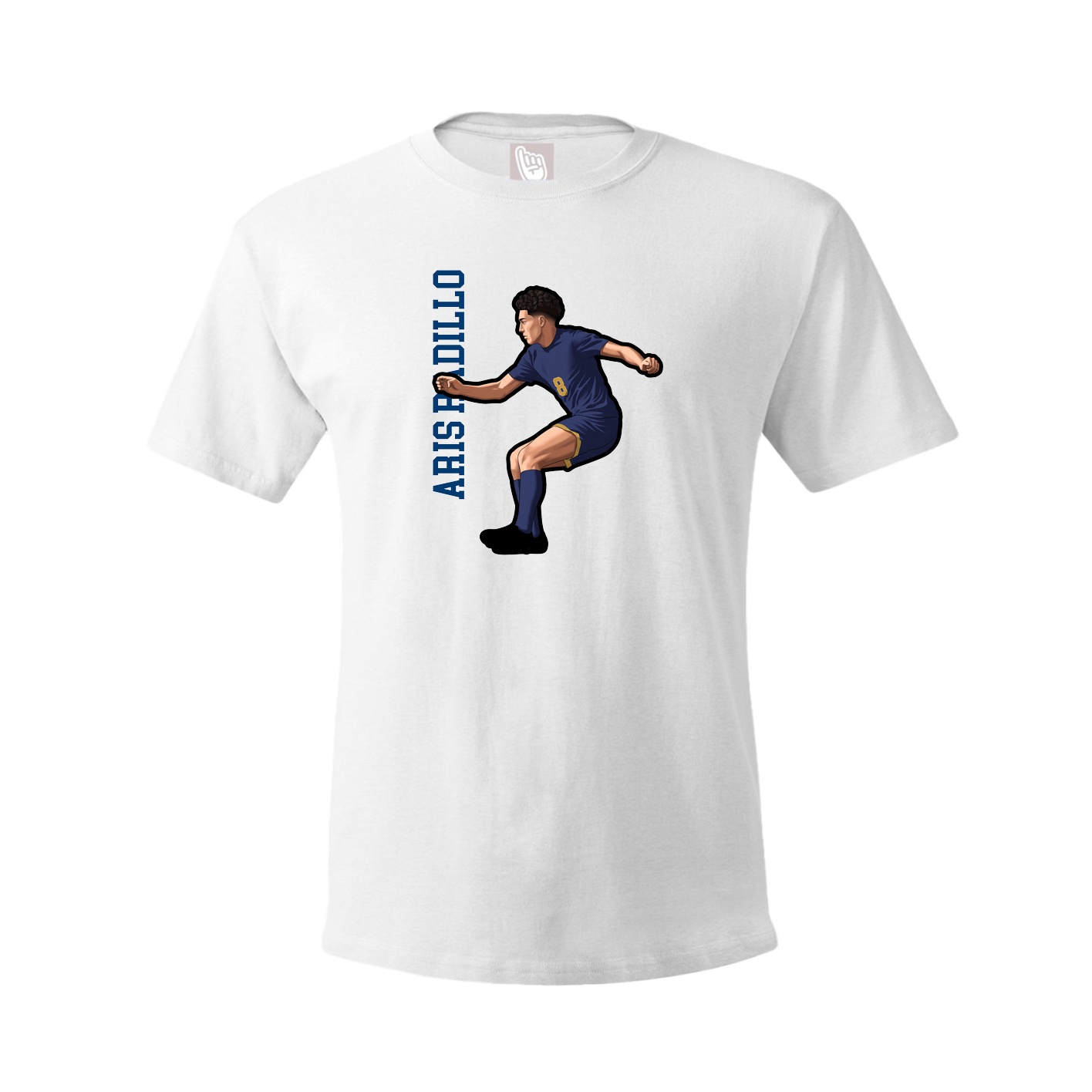 Tee — Name Vertical in White