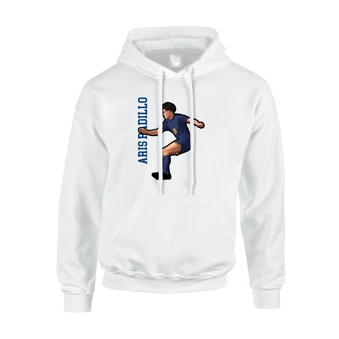 Youth Hoodie — Name Vertical in White