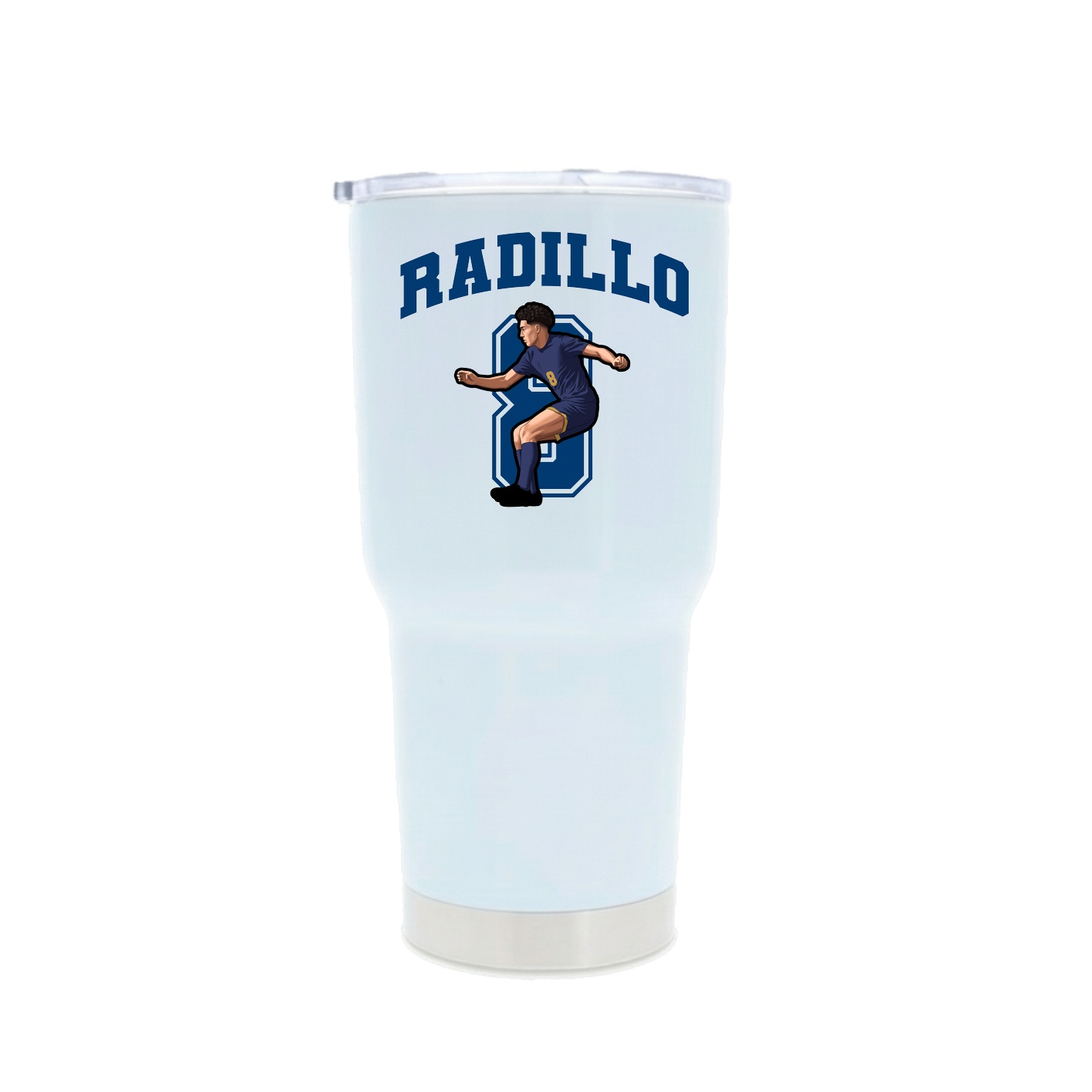 30oz Stainless Steel Tumbler — Number in White