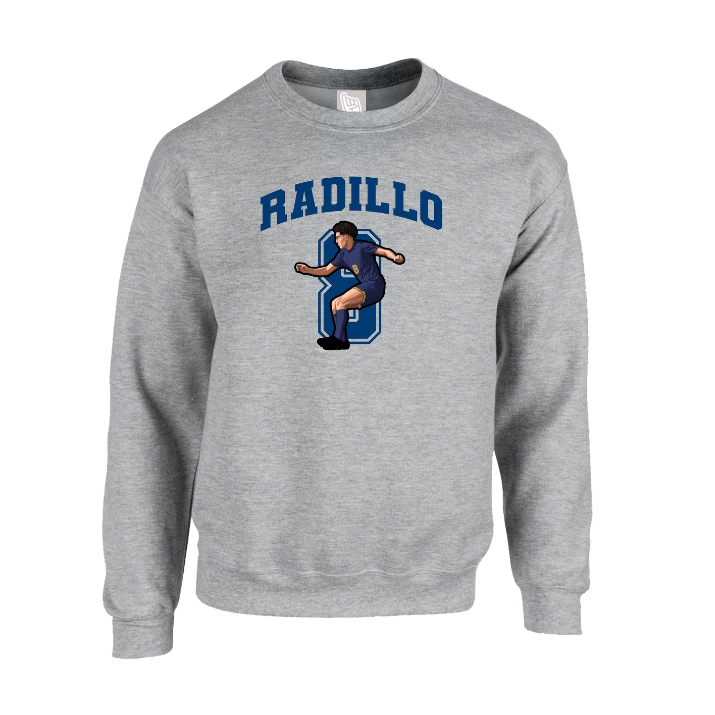 Fleece Crew — Number in Grey