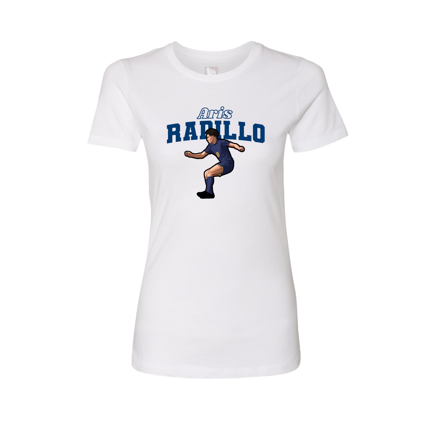 Fitted Women's Tee — Name Arch in White