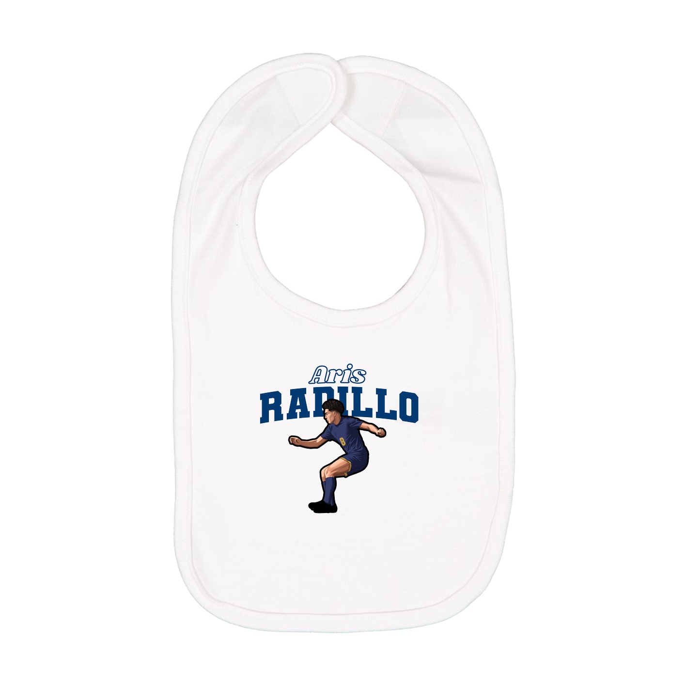 Infant Bib — Name Arch in White