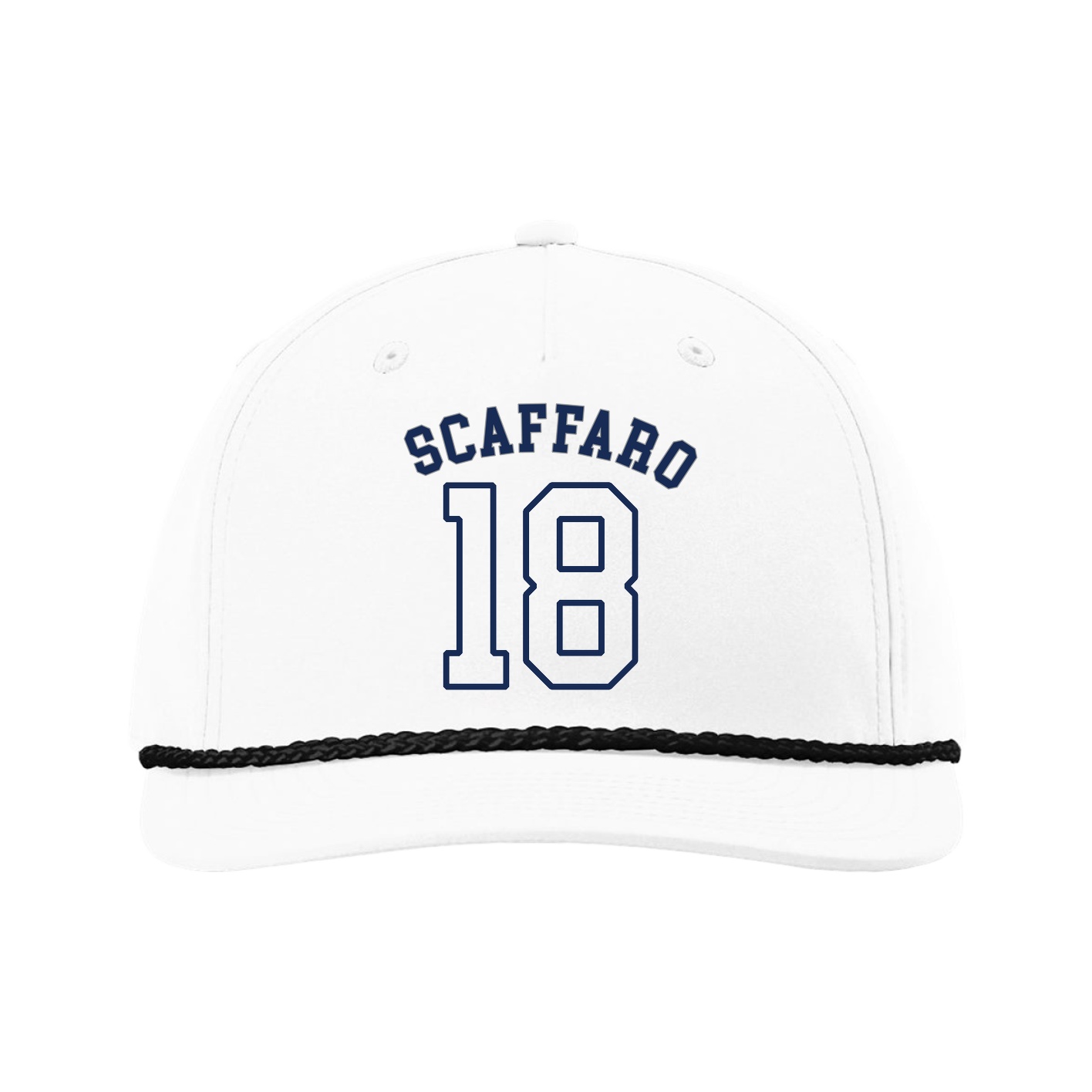 Five-Panel Classic Rope Cap — Shirsey Arch in White