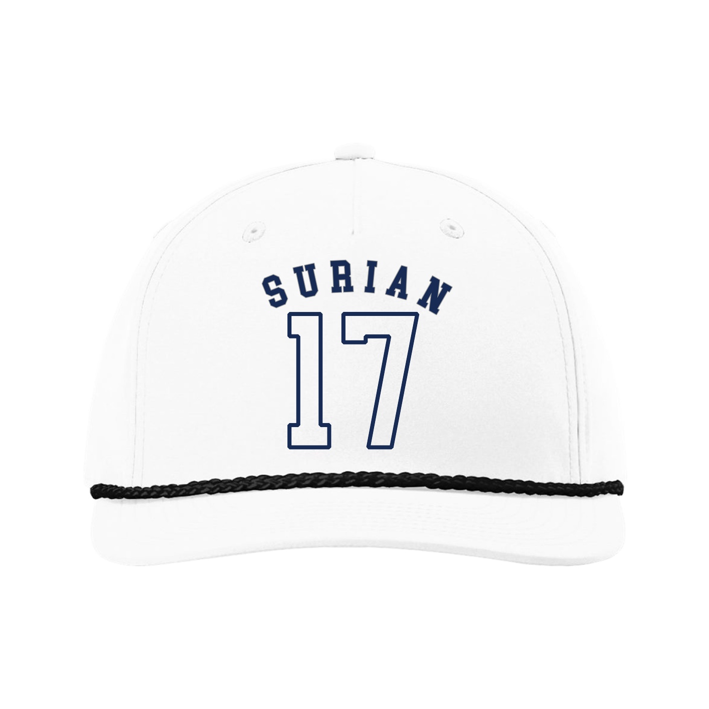 Five-Panel Classic Rope Cap — Shirsey Arch in White