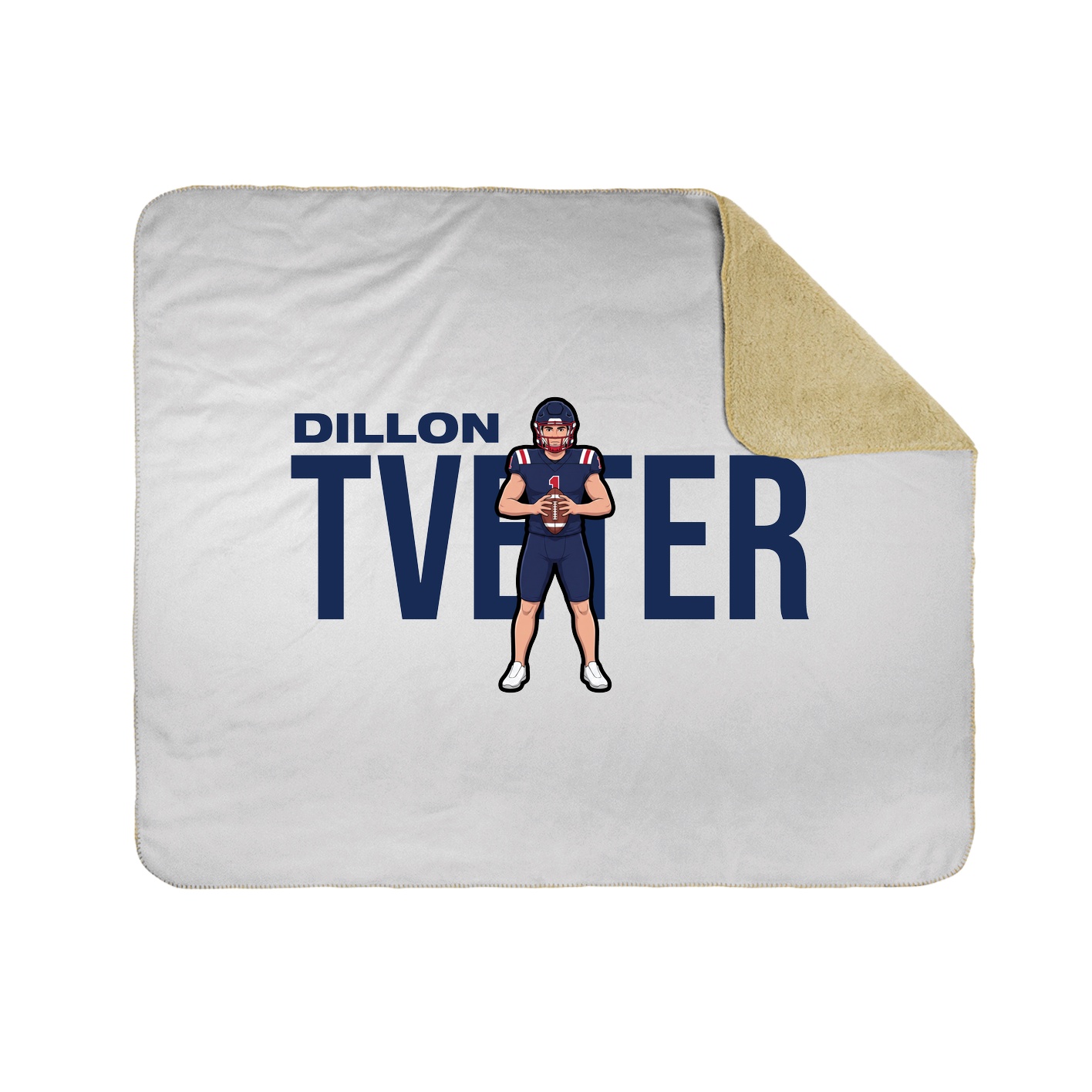 Throw Blanket — Player Name in White