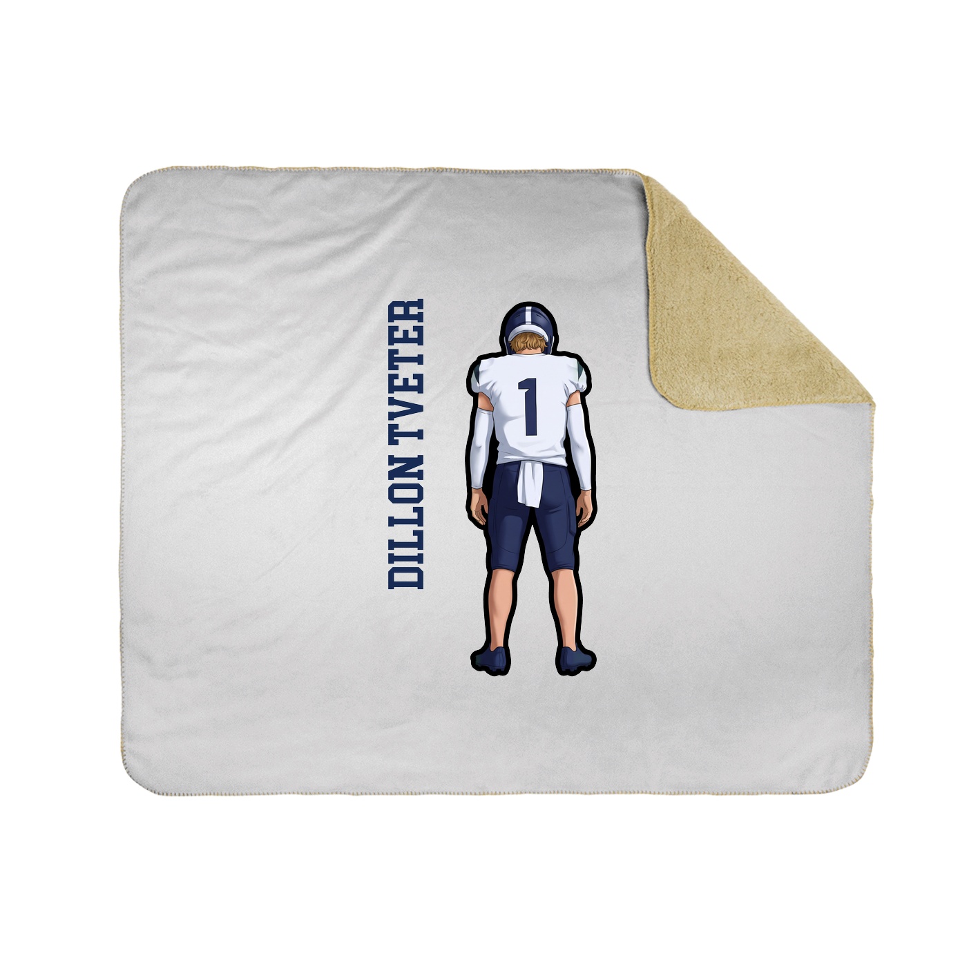 Throw Blanket — Name Vertical in White